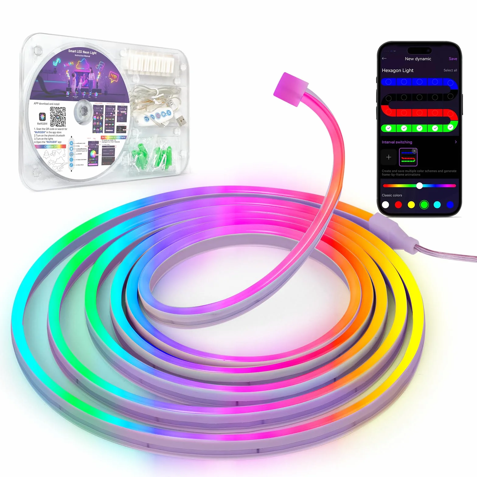 Bande LED RGB 3m Kangtaixin, Flexible Étanche Découpable avec Contrôle APP et Synchronisation Musicale