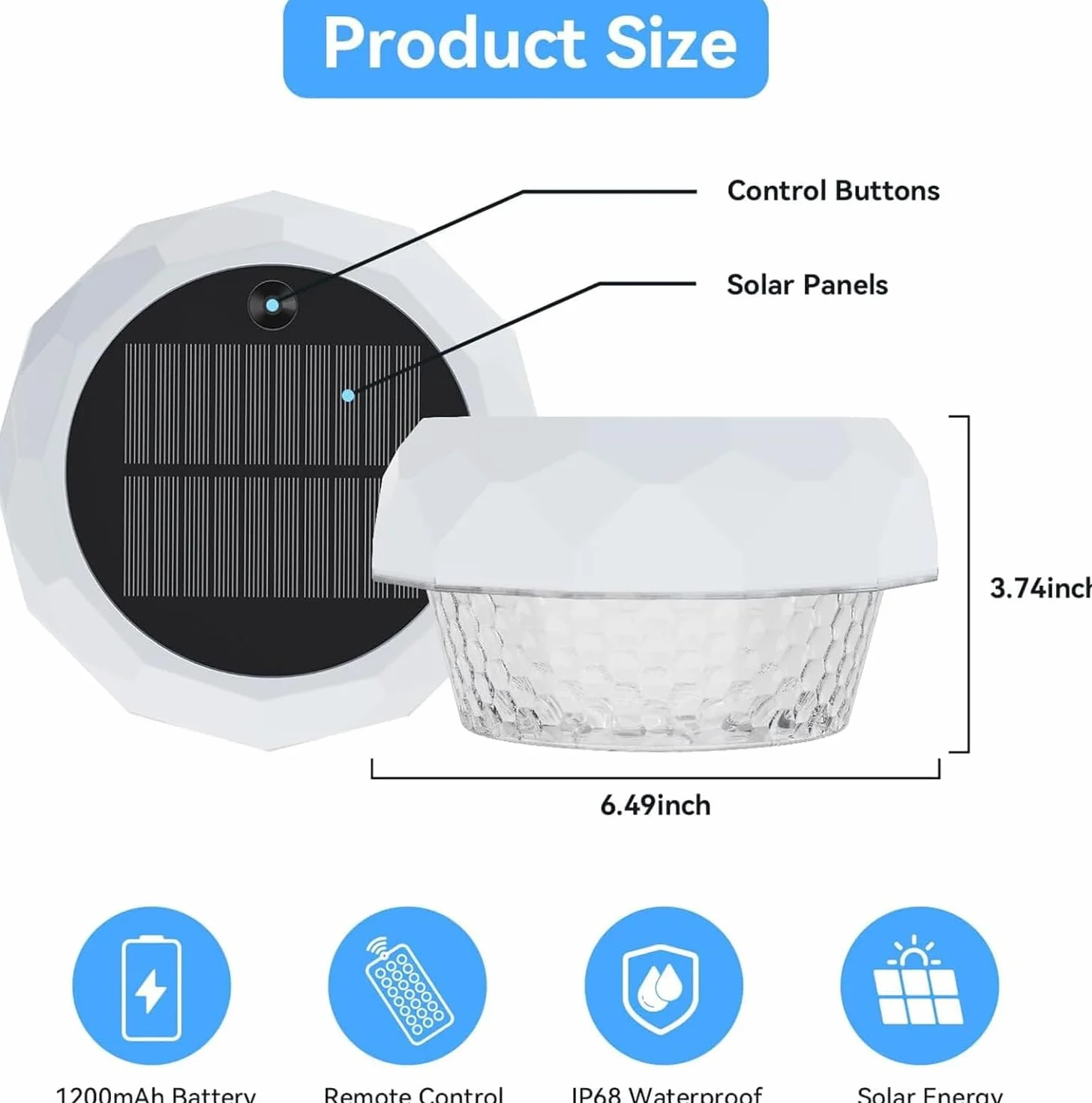 Joycome Lumiere Piscine RGB LED avec Télécommande, Lampe Flottante IP68 Étanche