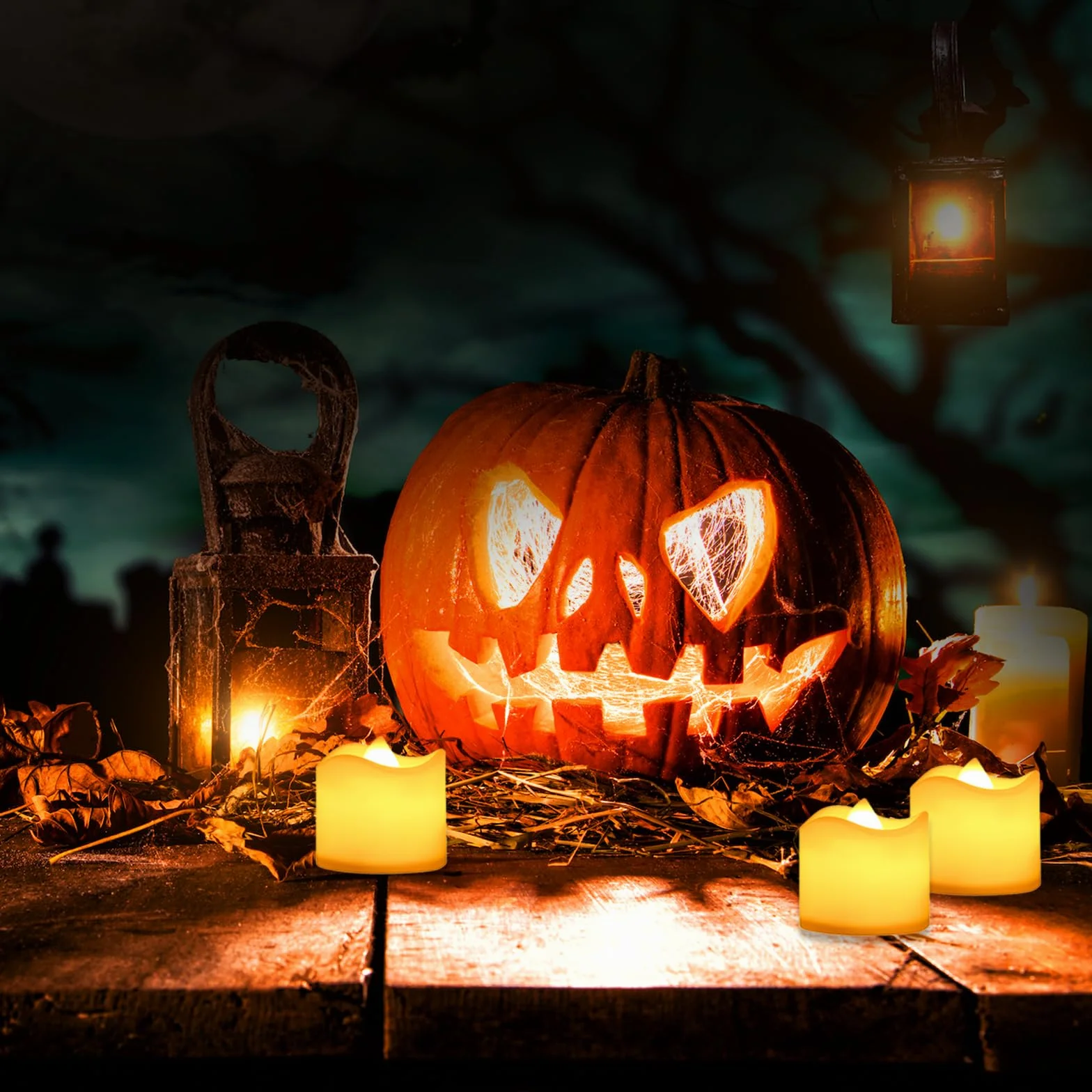 Bougie LED 24 Pièces, Flamme Naturelle, Chauffe-Plat, Sécurité Absolue, Décoration Maison Halloween Noël Mariage