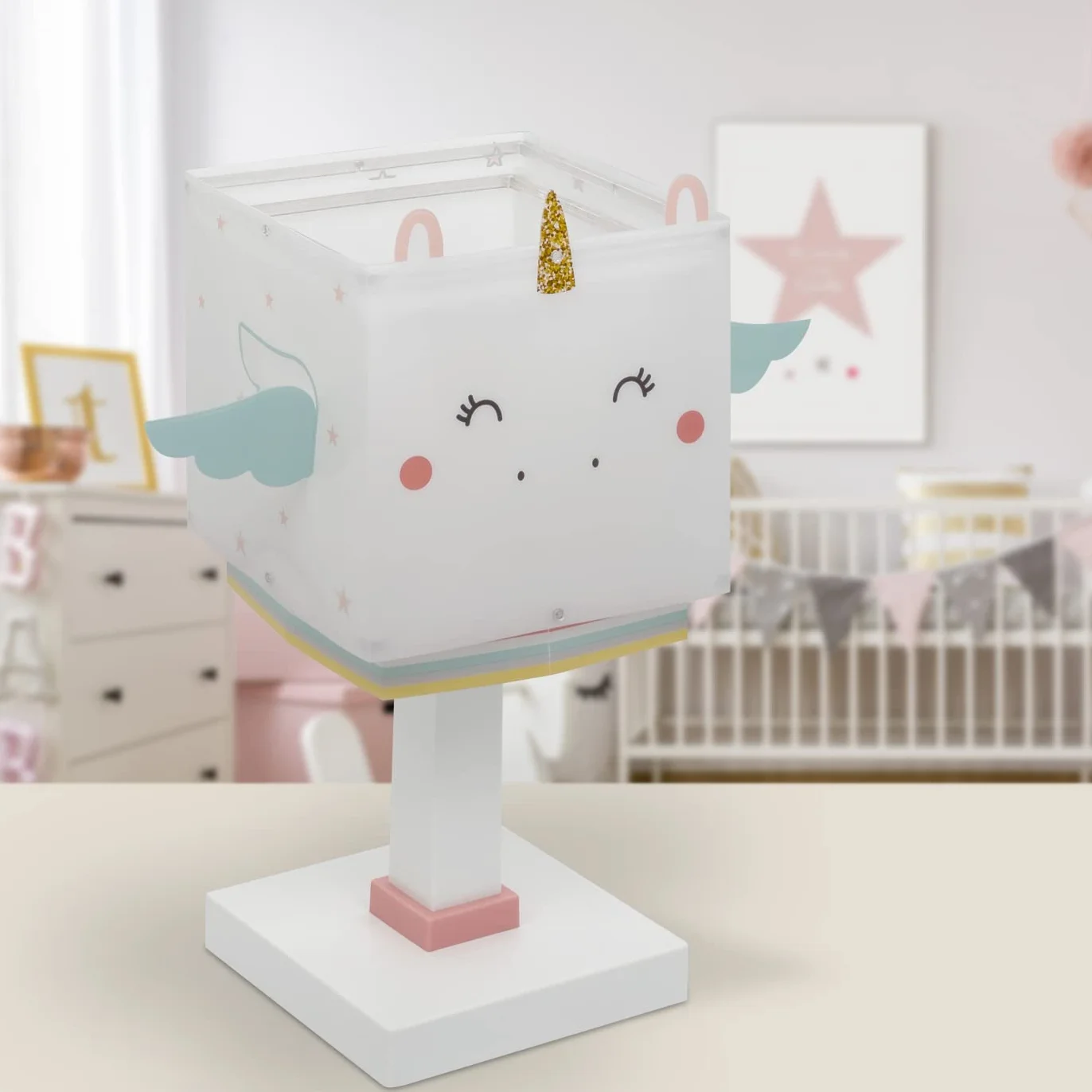 Dalber Lampe de Chevet Enfant Little Unicorn Licorne 8 W Blanc