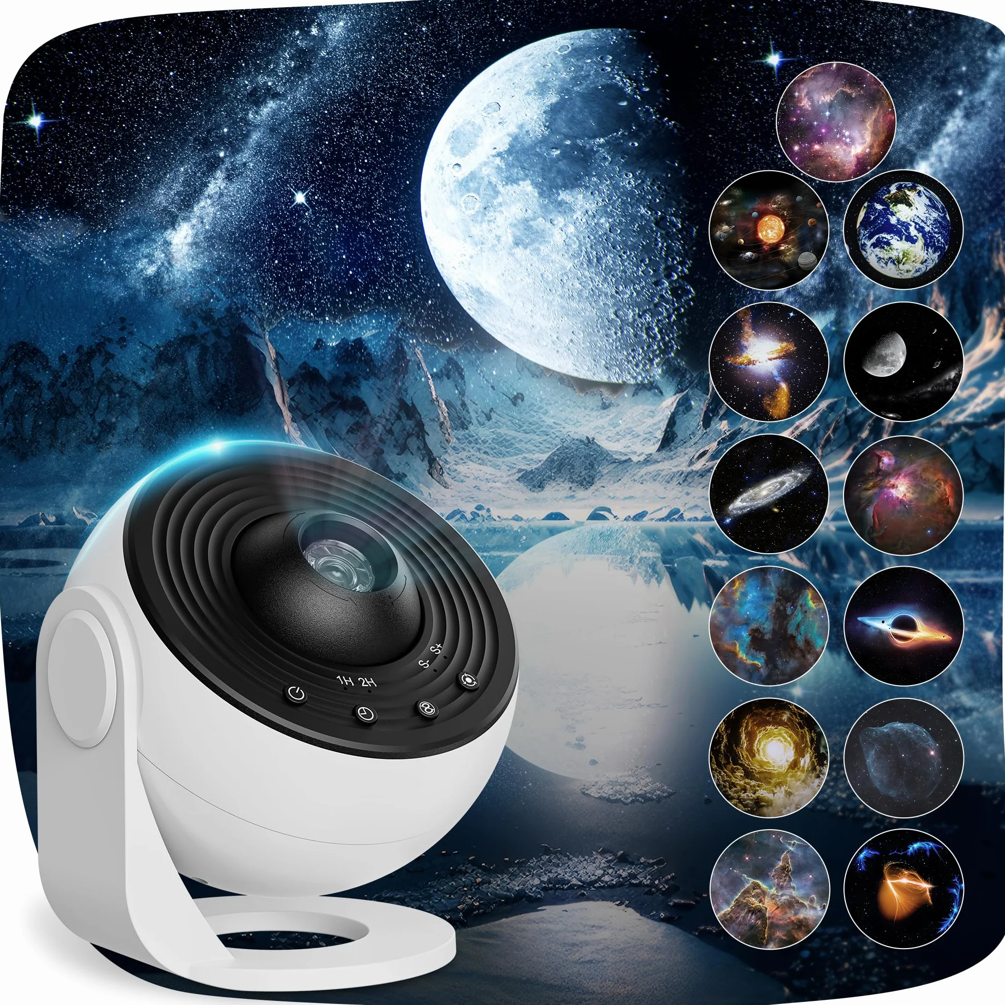 Macchiatto Pro Projecteur Ciel Étoilé Planétarium Galaxie avec 13 Disques de Film, Rotation 360° pour Chambre Plafond