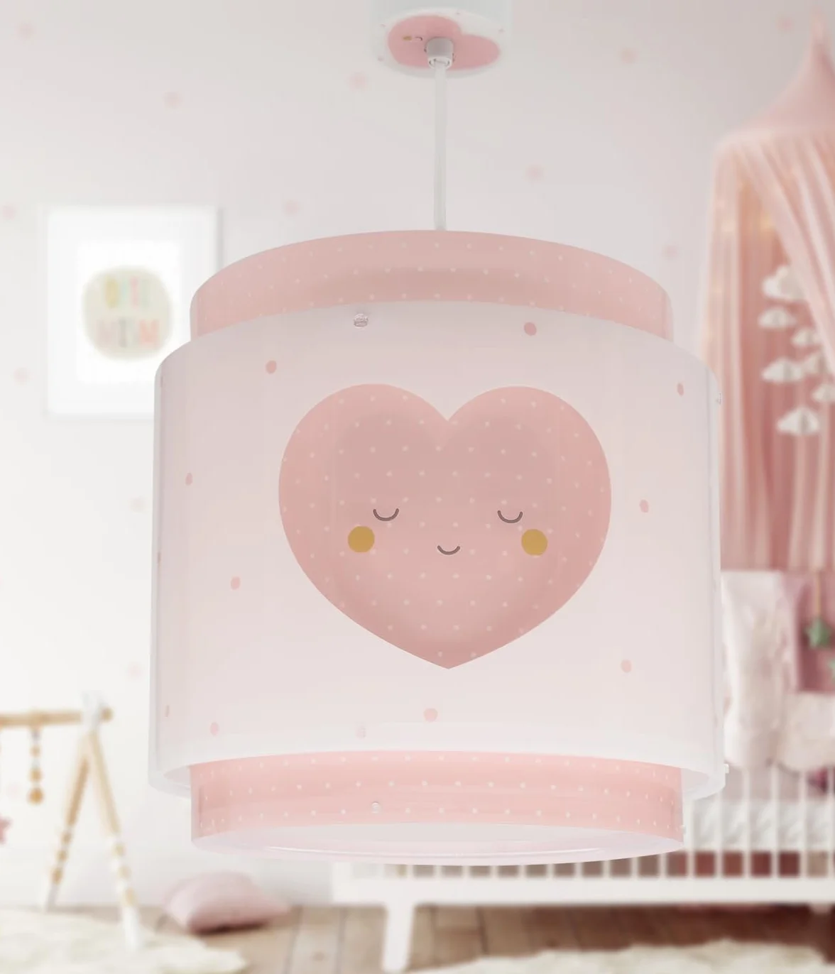 Dalber Lampe Suspension Plafonnier Enfants Baby Dreams Coeur Rose E27