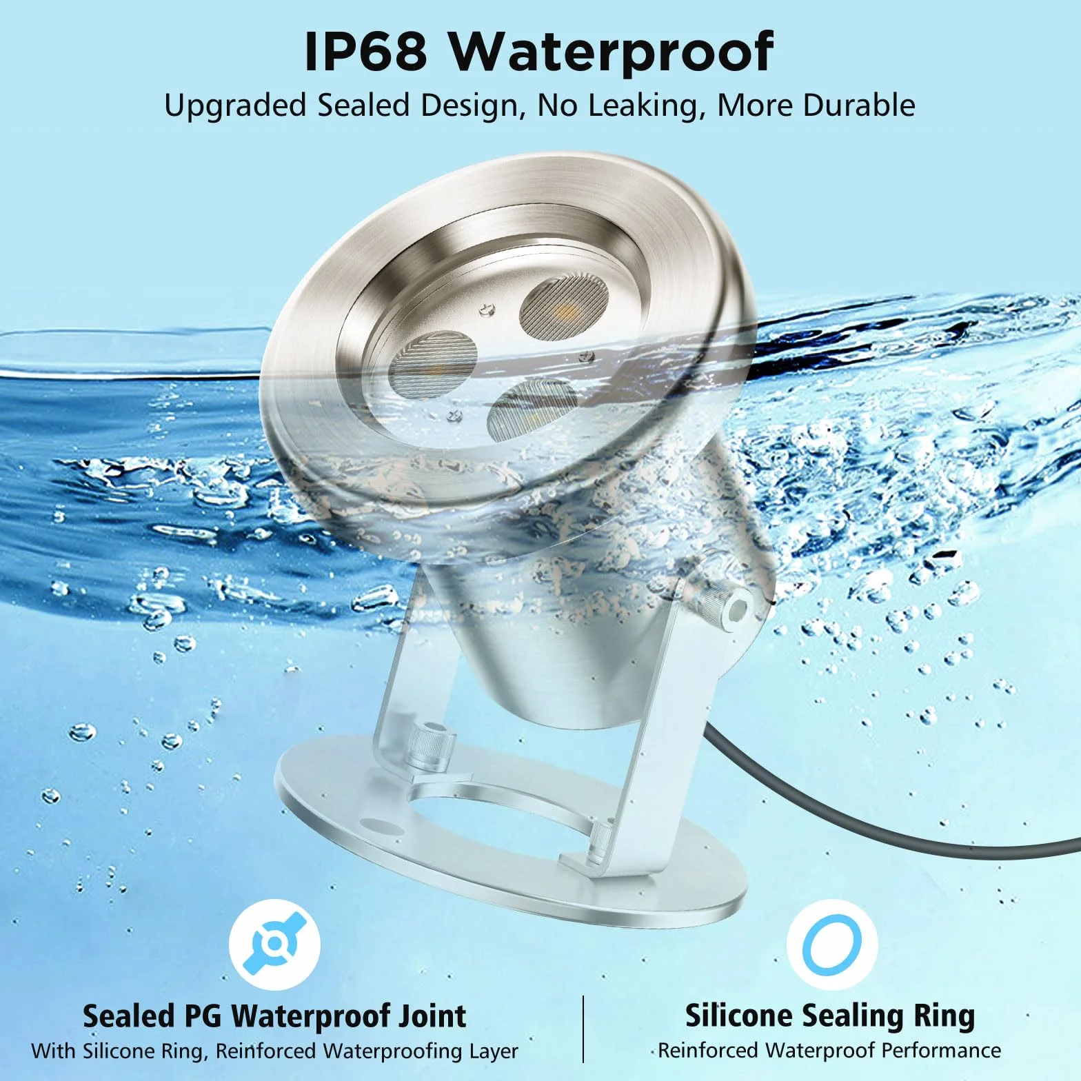 Eclairage Bassin de Jardin 6W SS316 RGB Lampe Submersible IP68 avec Contrôle APP Transformateur 12V Set 2