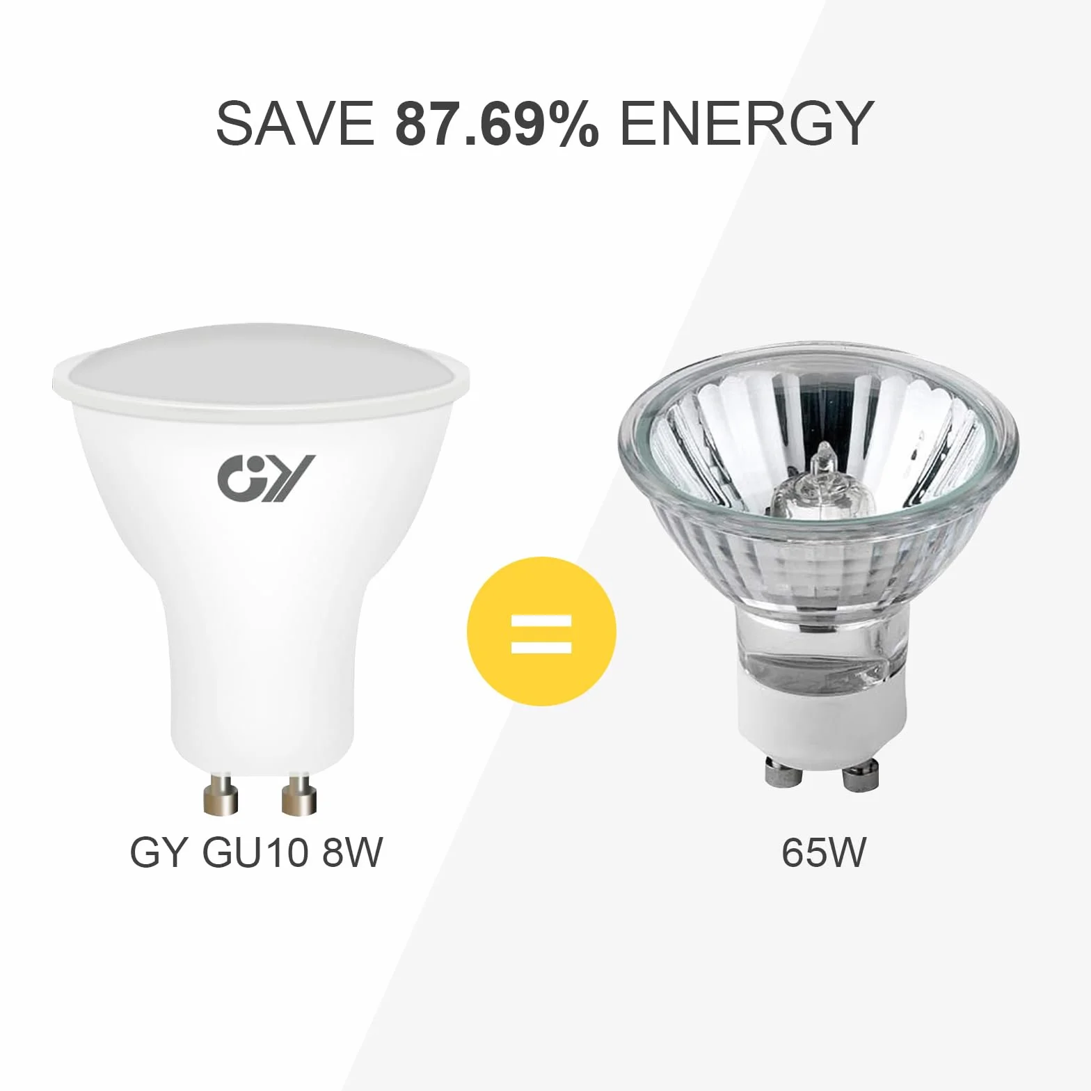 Lot de 12 Ampoules LED GU10 8W 800 lumens Blanc Froid 6500K Non-Dimmable