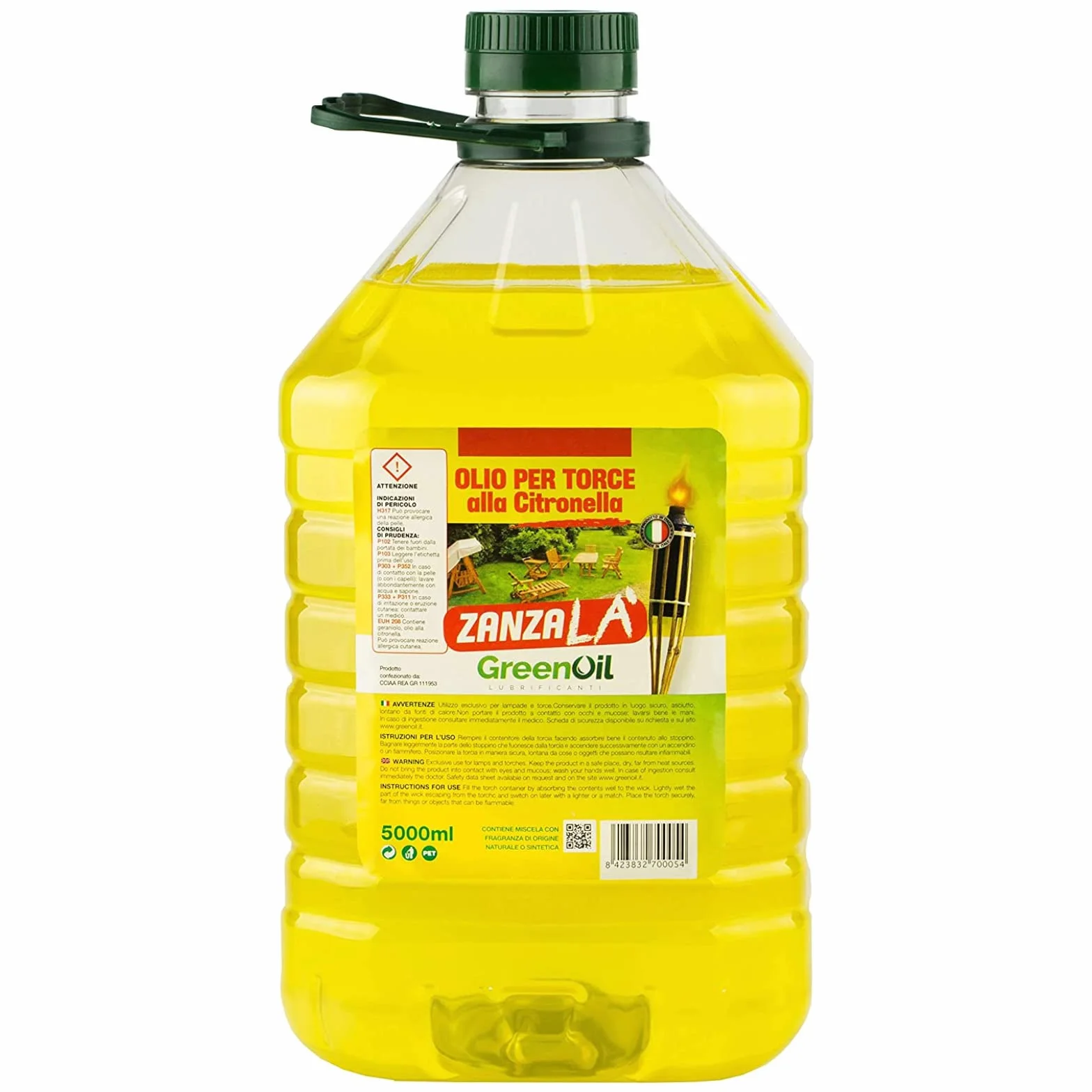 Cura Farma Huile à la citronnelle 5 L répulsif anti-moustiques pour lampe et torche