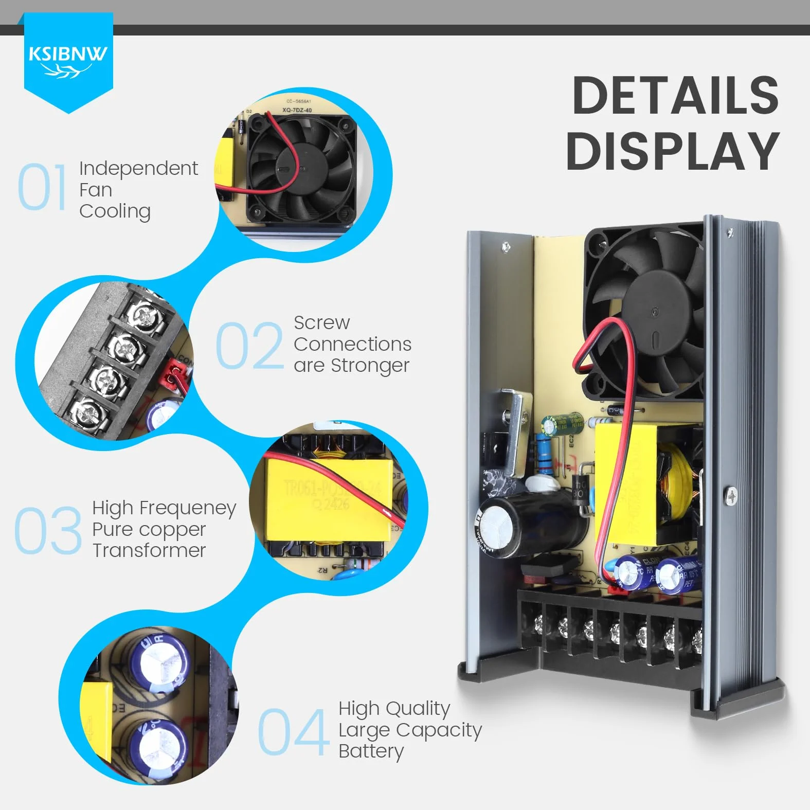 Transformateur LED 400W 220V AC 12V 33A IP44 Imperméable Alimentation Tension Constante