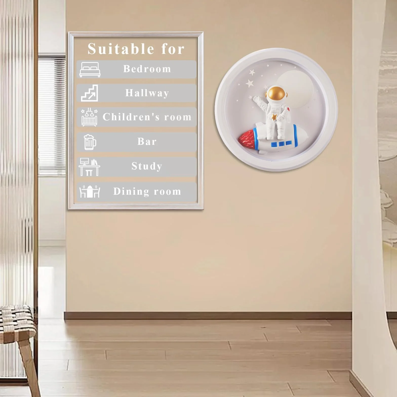 LED Applique Murale 24W Moderne Astronaute 220V 3 Température de Couleur 3000K 4000K 6000K