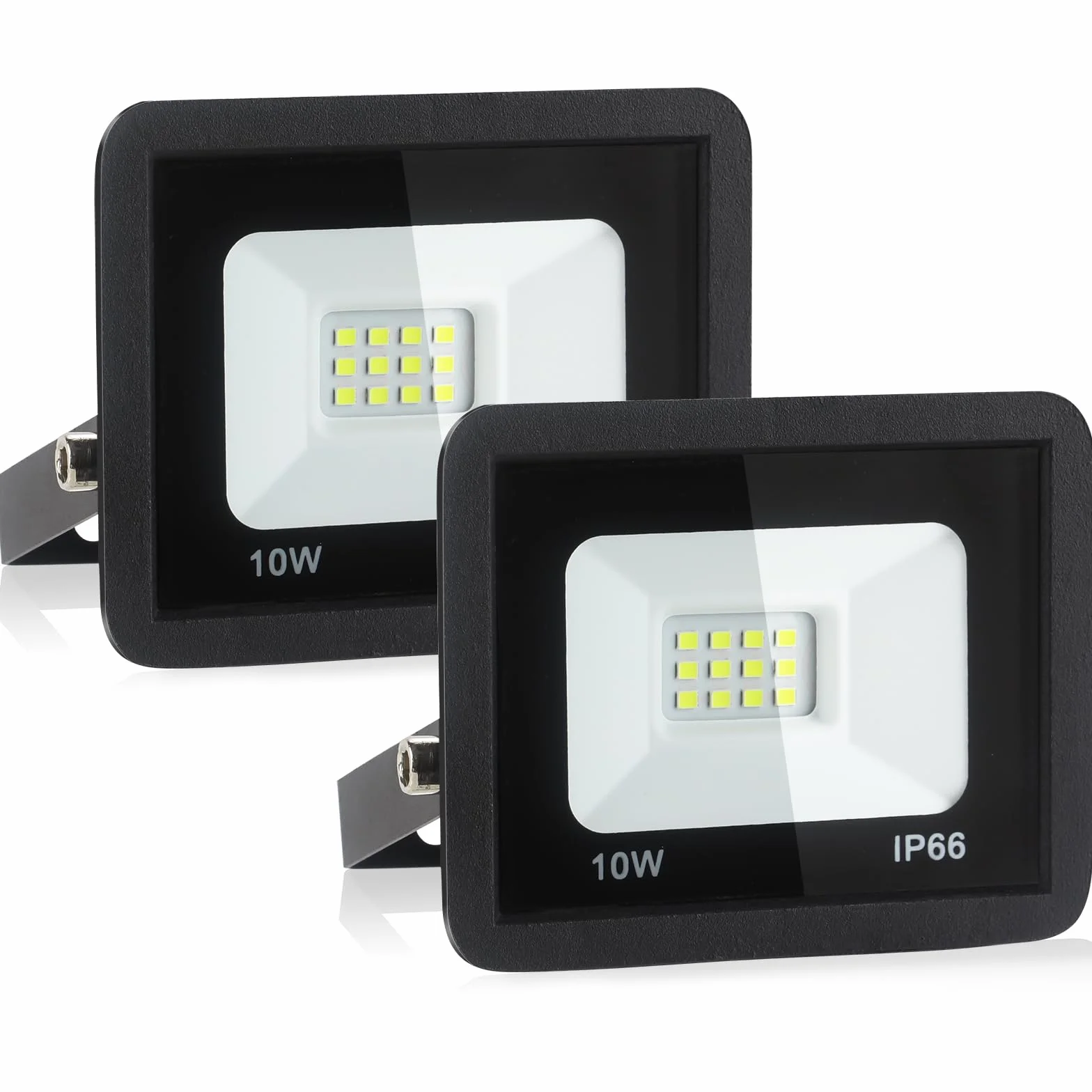 Projecteur LED Extérieur 10W 1080LM 6000K Blanc Froid IP66 Étanche 2 Pièces