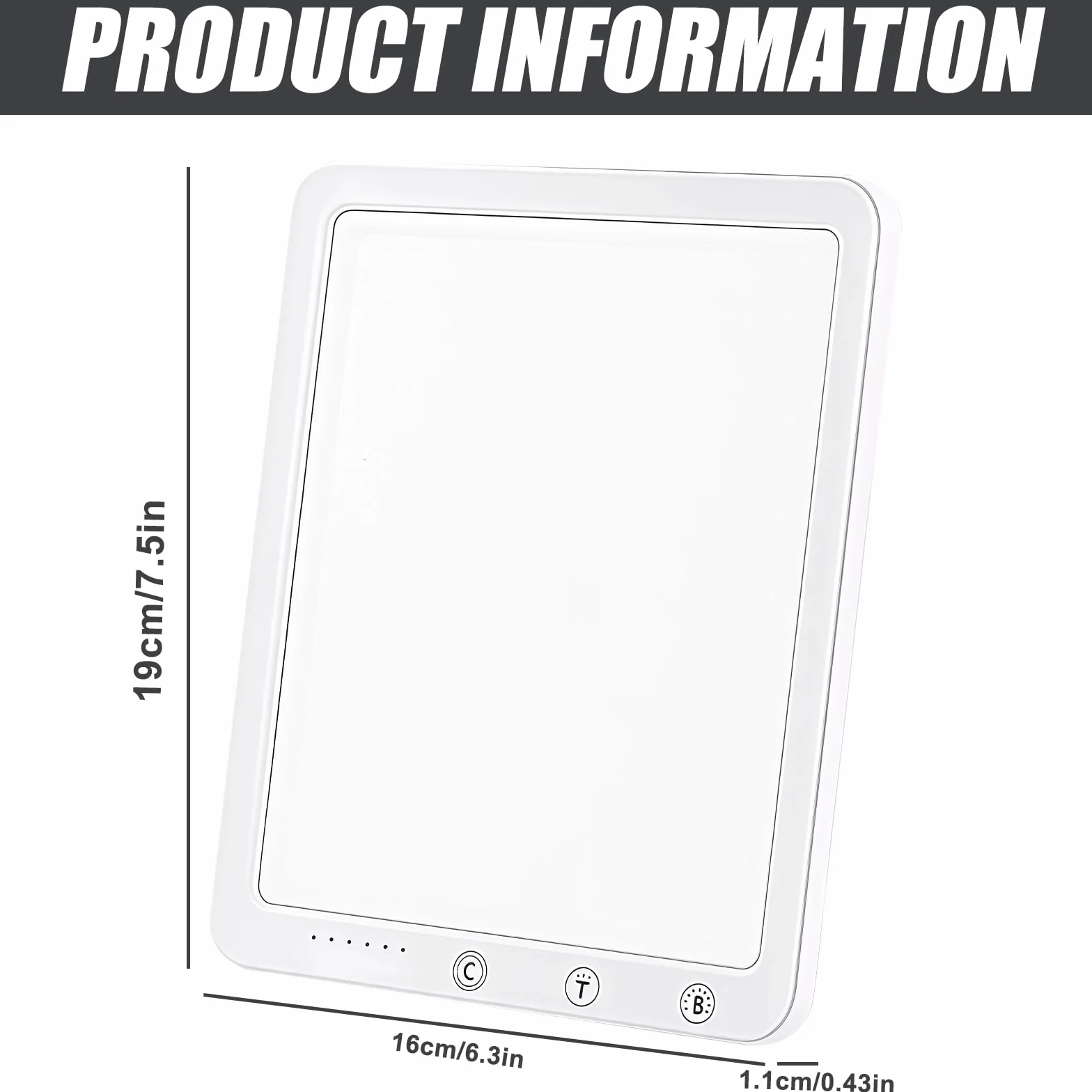 Lampe luminothérapie LED 10 000 lux intensité variable 5 niveaux luminosité 3 températures minuterie
