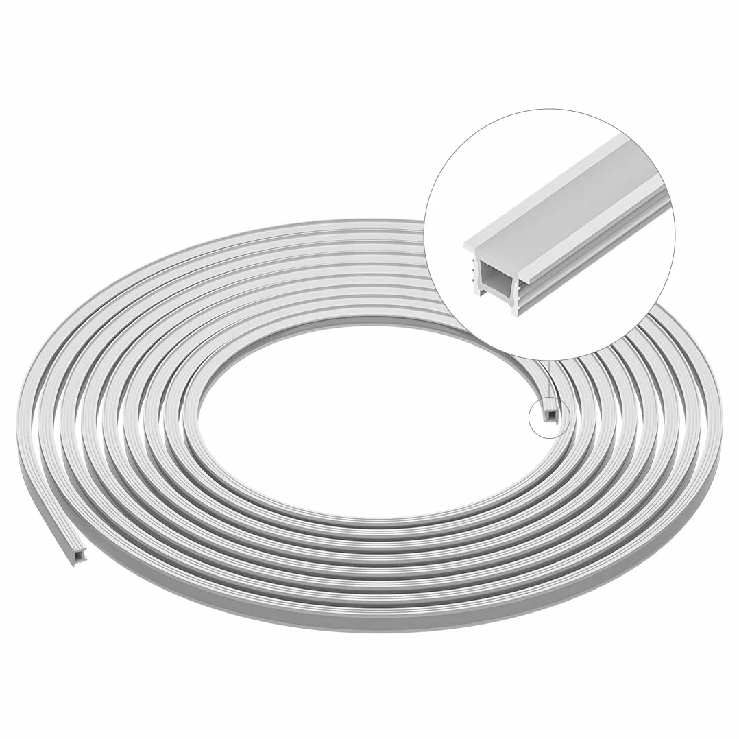 Profil LED Silicone T1212 3M IP67 Étanche 12x12mm 120° pour Bande LED Flexible 5-7mm