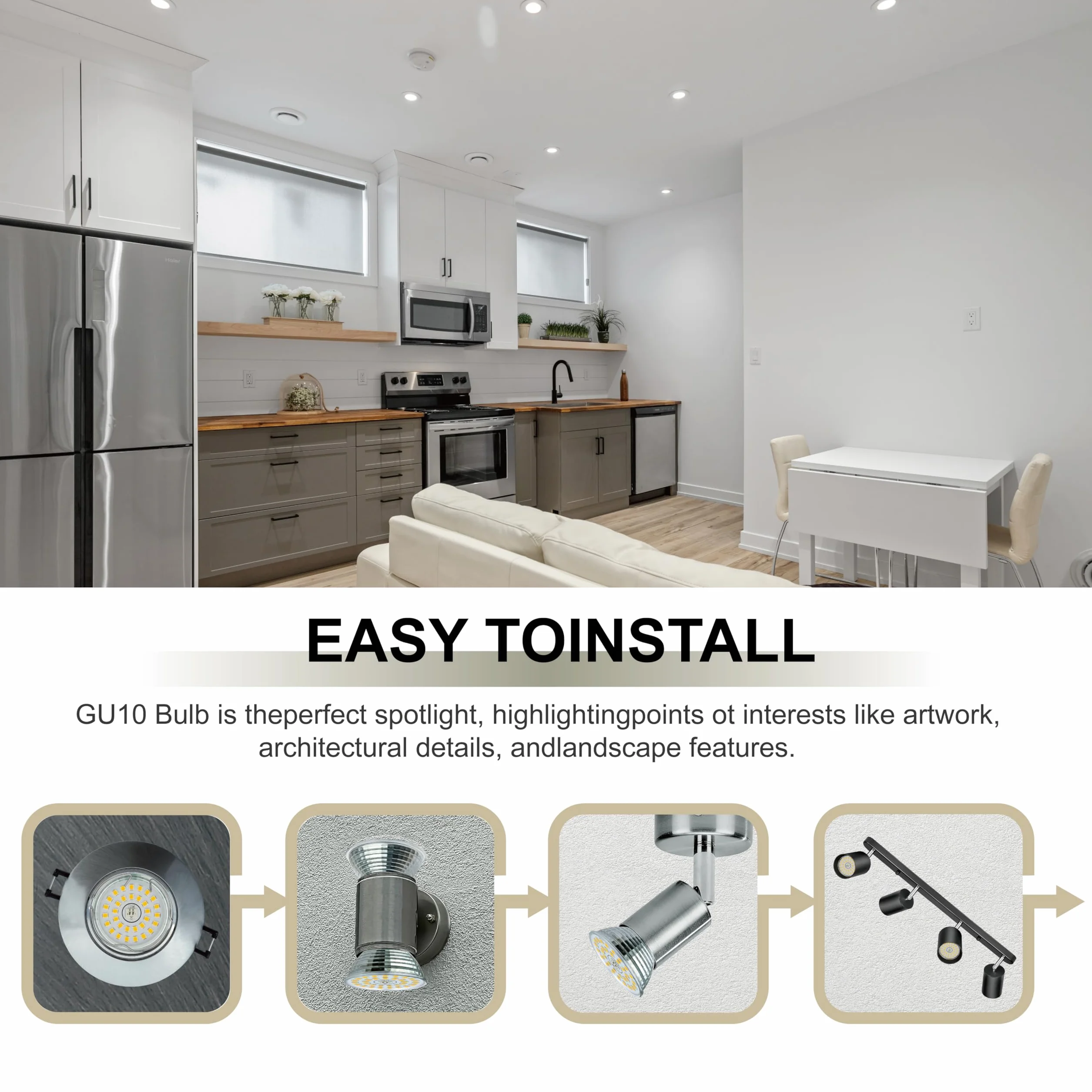Ampoules LED GU5.3 Blanc Neutre 6.5W Équivalent MR16 60W Lot de 6 4000K 580lm 120° Non Dimmable 12V