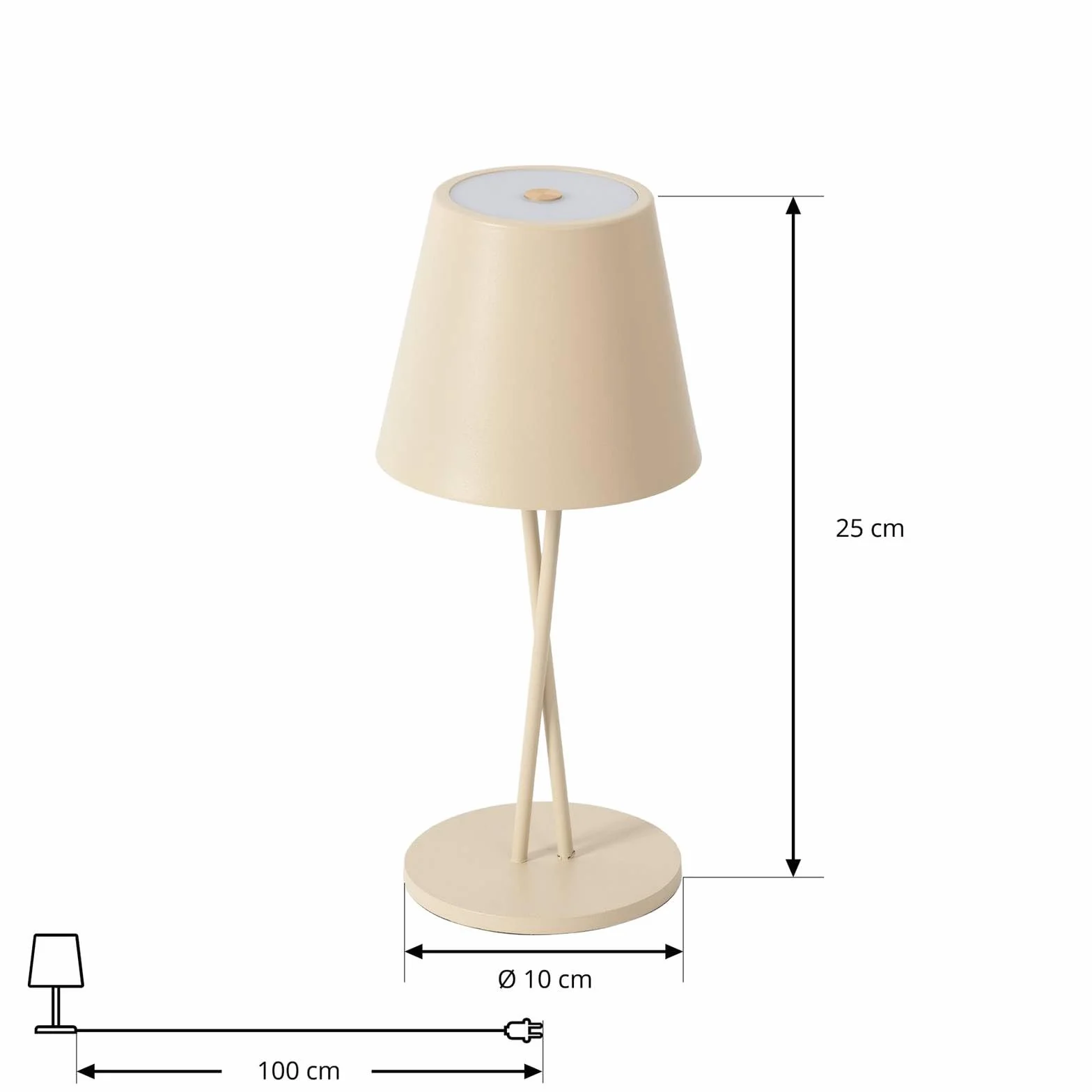 Lindby LED Luminaire de terrasse Janea à intensité variable Beige Métal 1 lampe