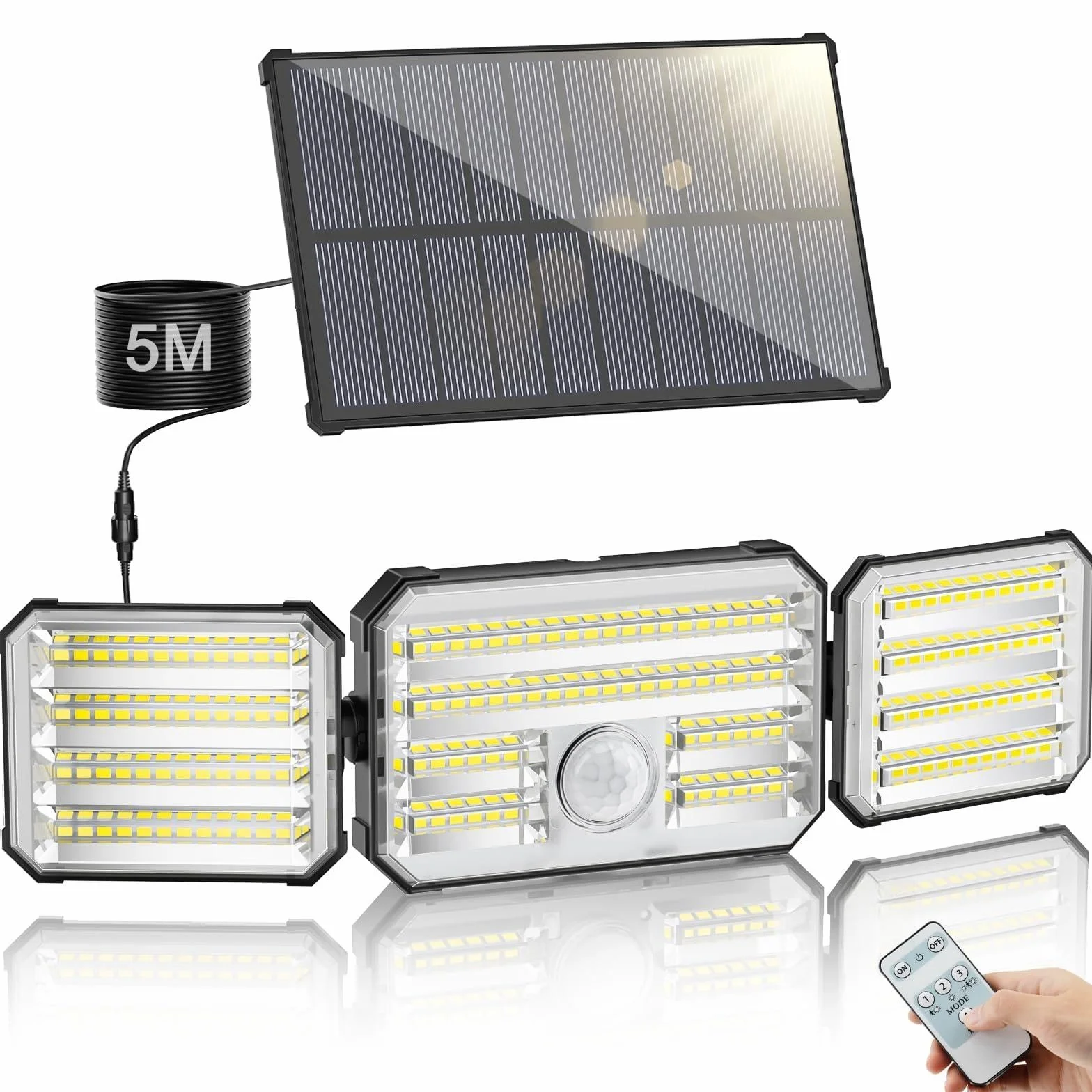 Lampe Solaire Extérieur avec Détecteur de Mouvement 7000K 2000mAh IP67 Étanche