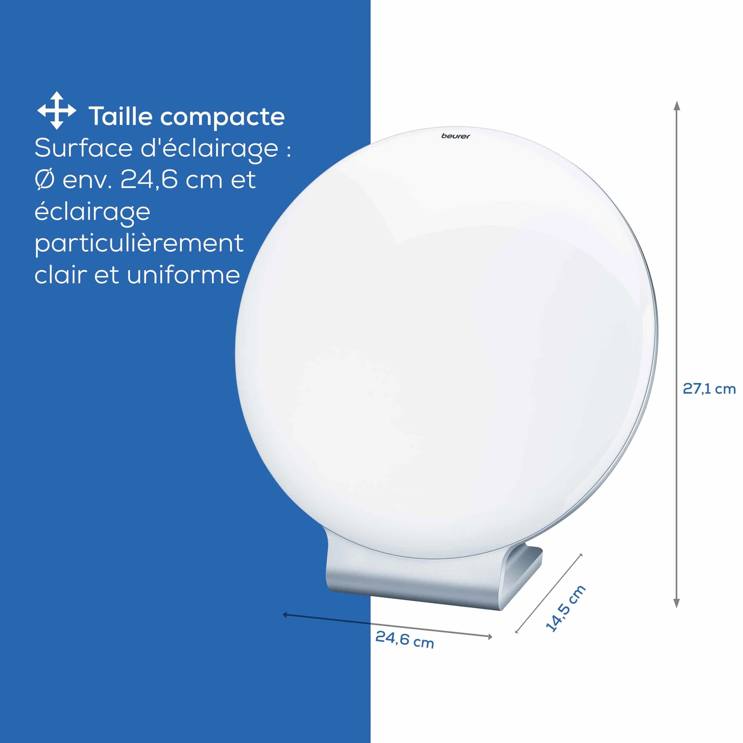 Beurer TL 50 Lampe de luminothérapie 10 000 Lux Simulation Lumière du Jour Argent/Blanc