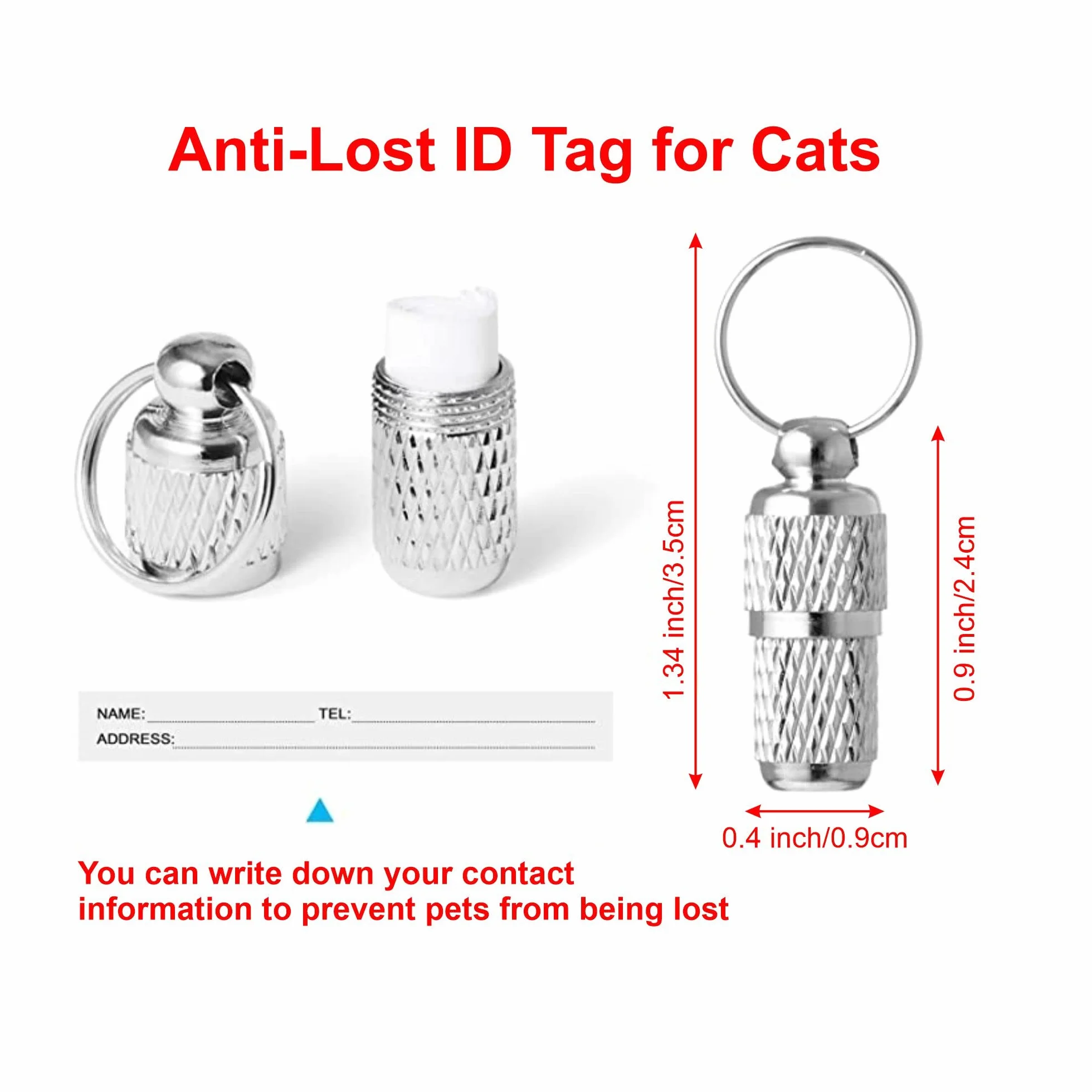 Collier Chat Réfléchissant Nylon avec Boucle Sécurité Anti-Étranglement et ID Tag