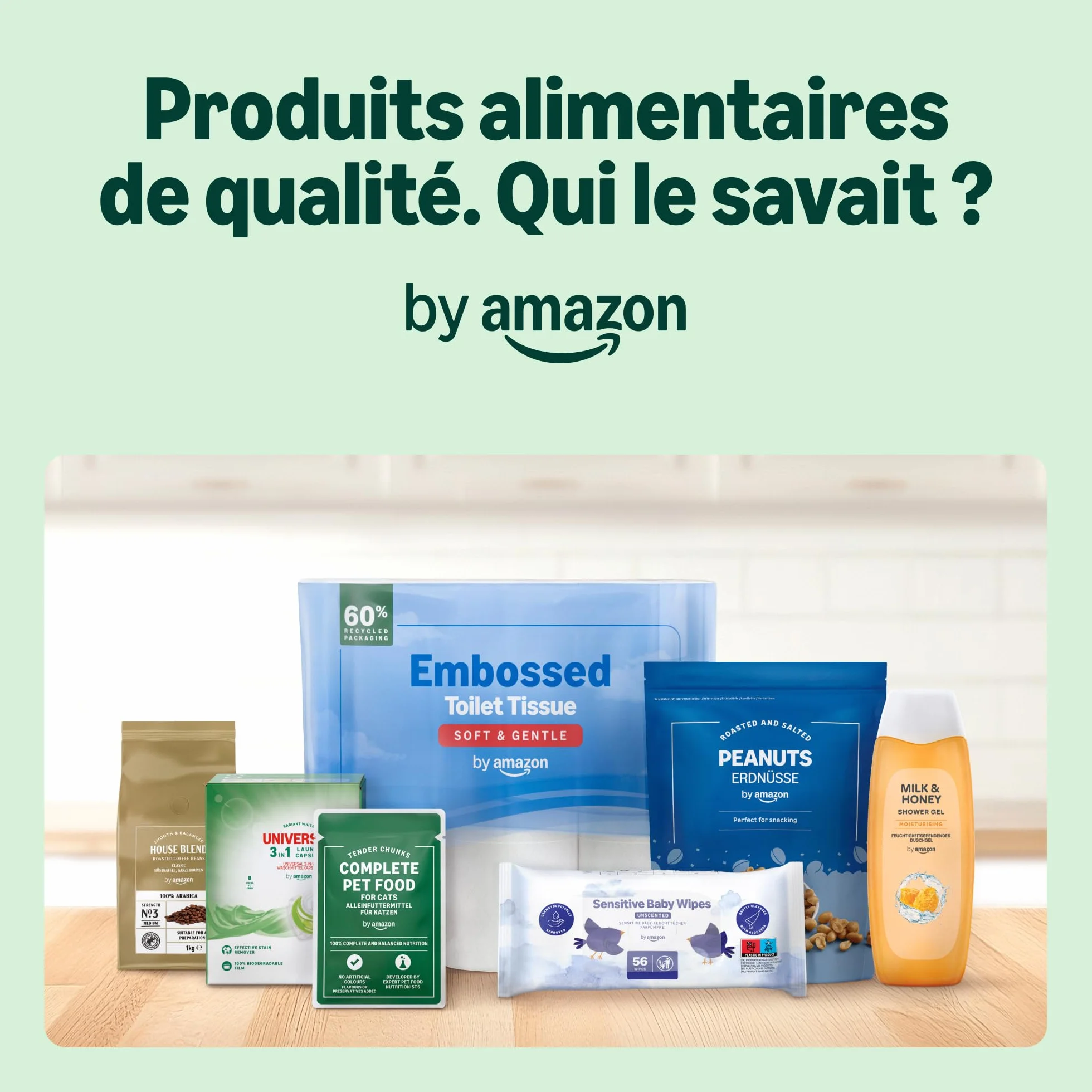 Amazon Nourriture complète sans céréales pour Chats Adultes, sélection variée en gelée, 4,8 kg (48 Paquets de 100 g)