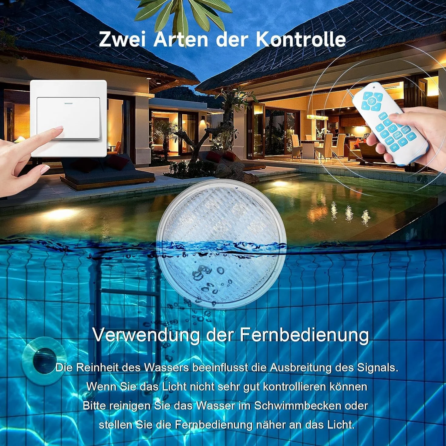 Projecteur Piscine Par56 RGB 22W IP68 12V AC/DC avec Télécommande