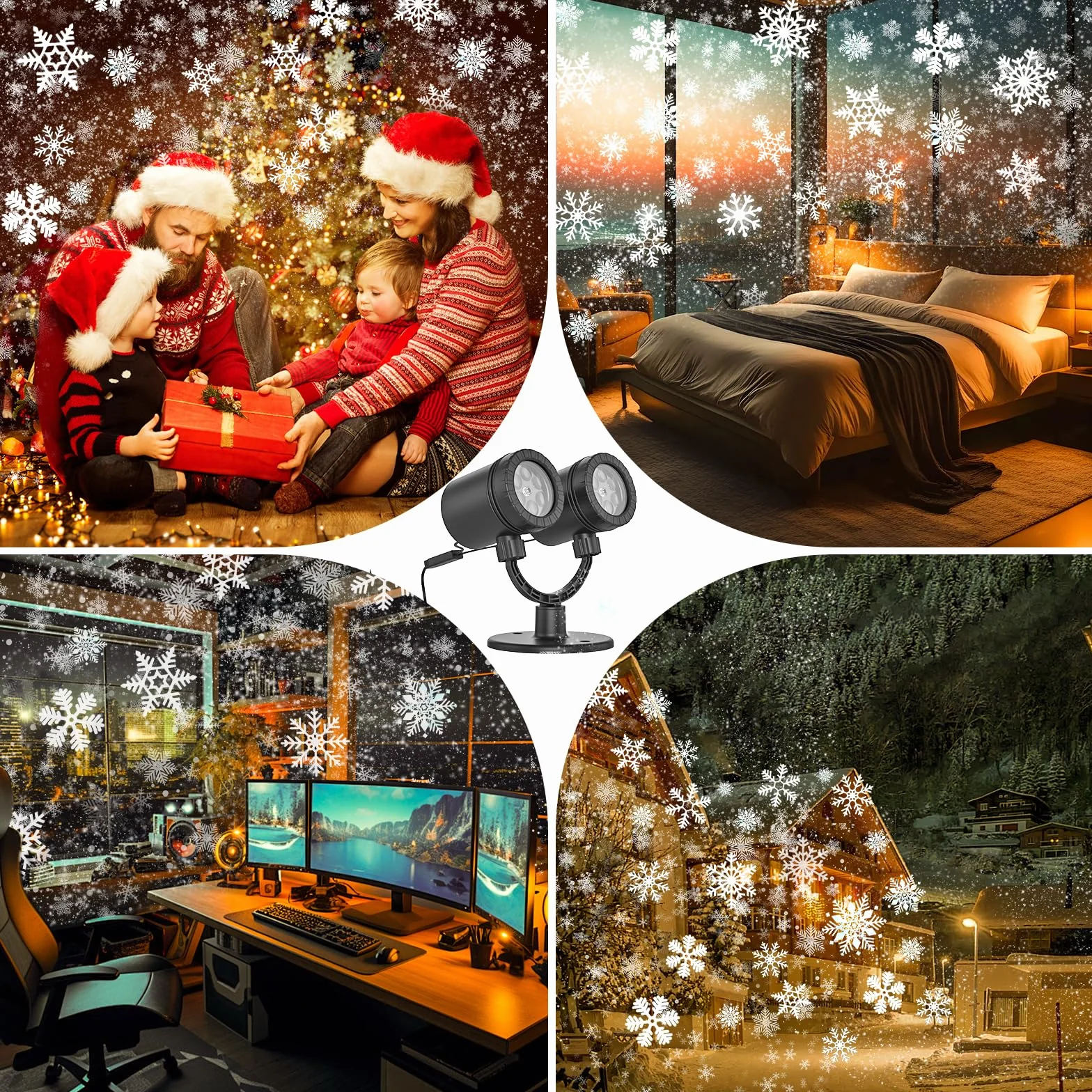 Projecteur de flocons de neige LED extérieur étanche décorations Noël