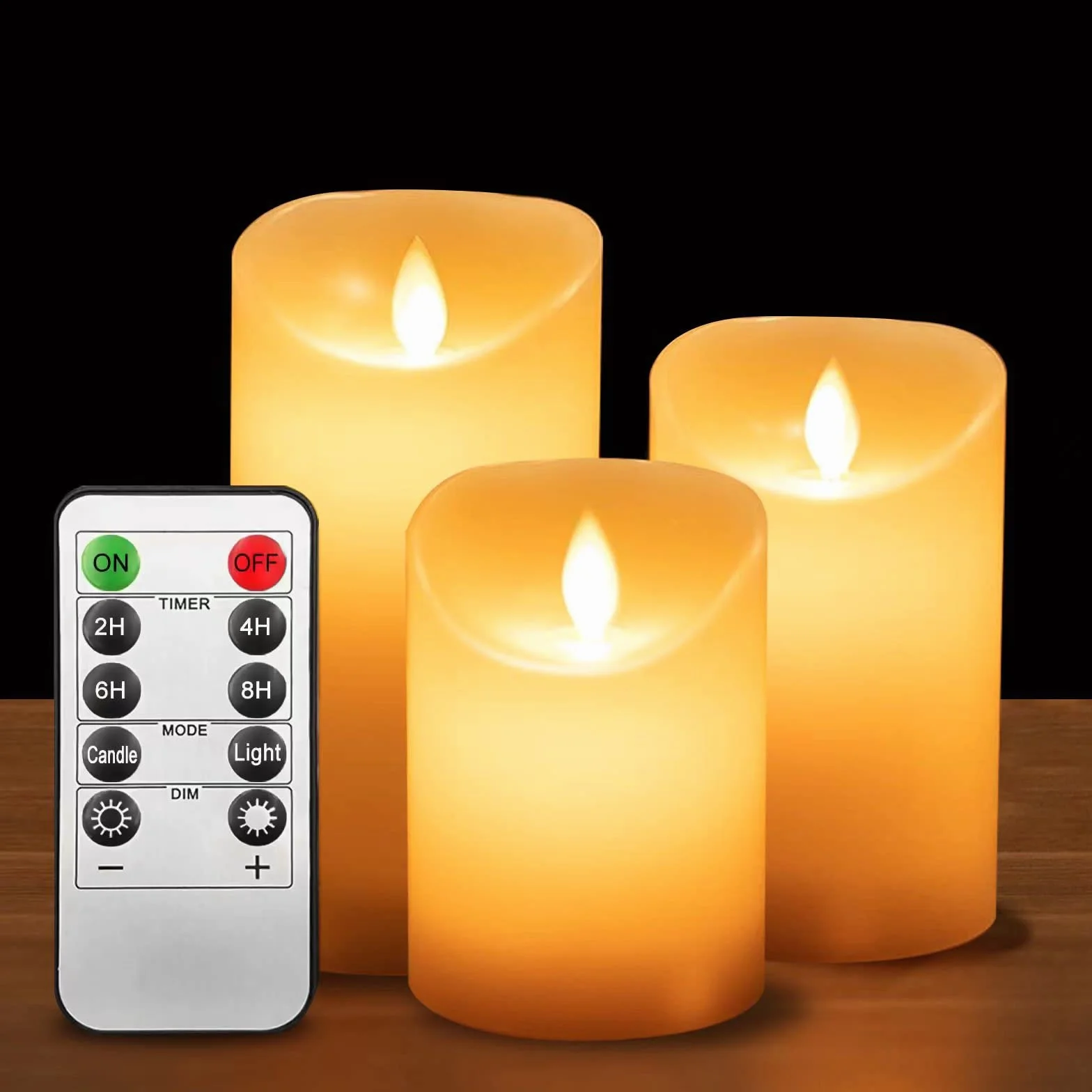 Bougies LED Vacillantes Lot de 3 10cm 12.5cm 15cm Décoration Halloween