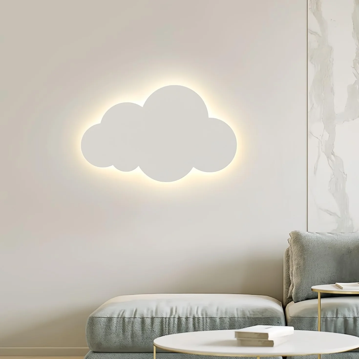 Applique Murale Enfant Nuage Bicolore Lampe Chevet Décorative Créative