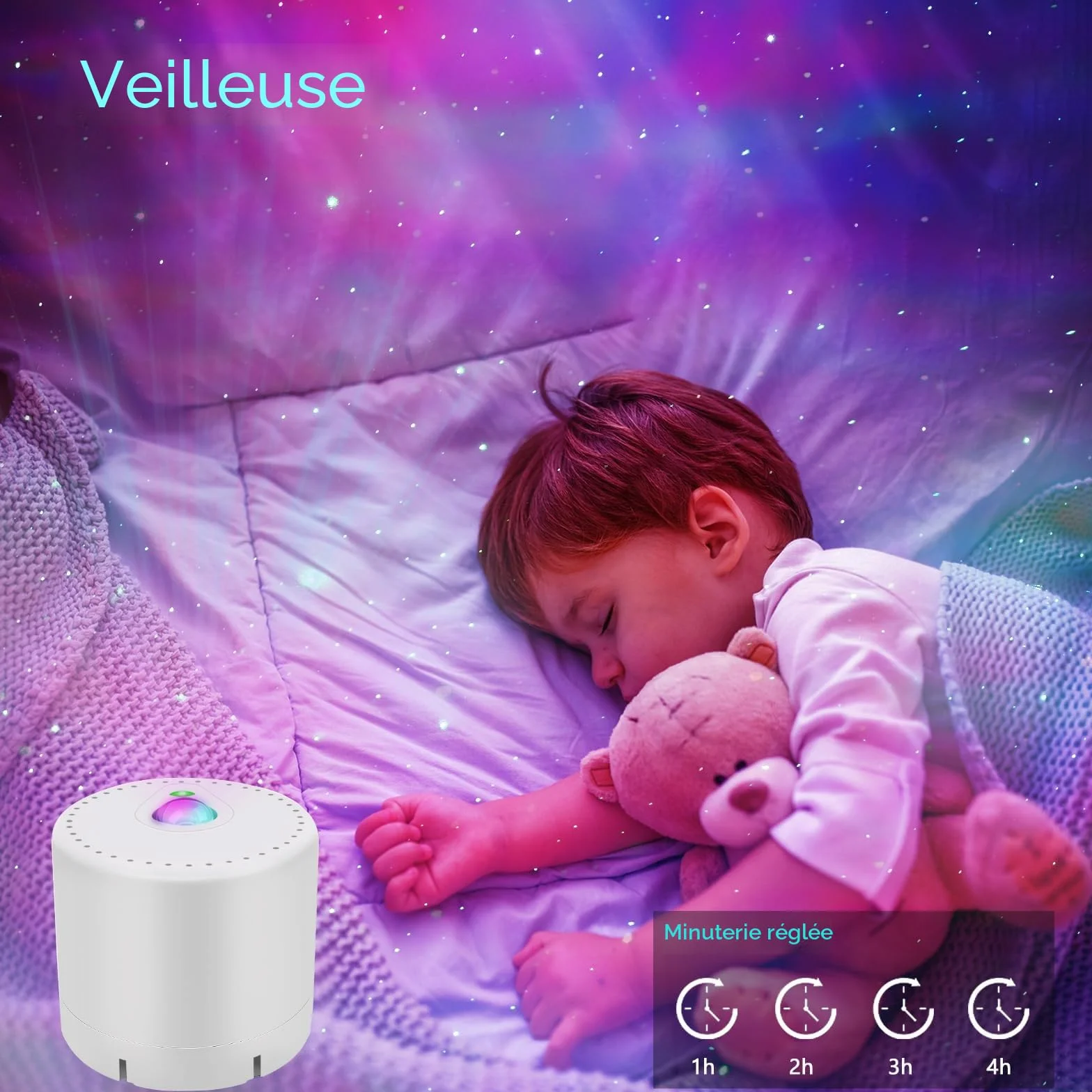 Projecteur Ciel Etoile Galaxie avec télécommande, Luminosité réglable pour Décoration Chambre Enfants Adultes