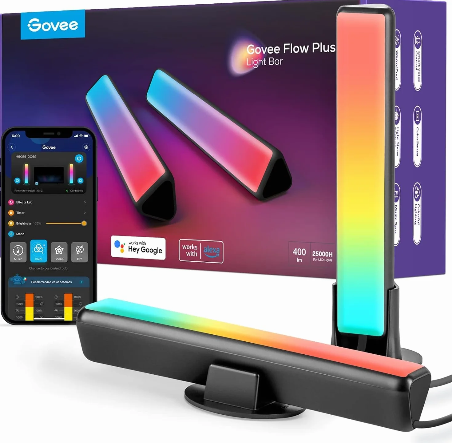 Govee Barres Lumineuses LED RGBICWW WiFi avec Alexa Compatible TV Jeu