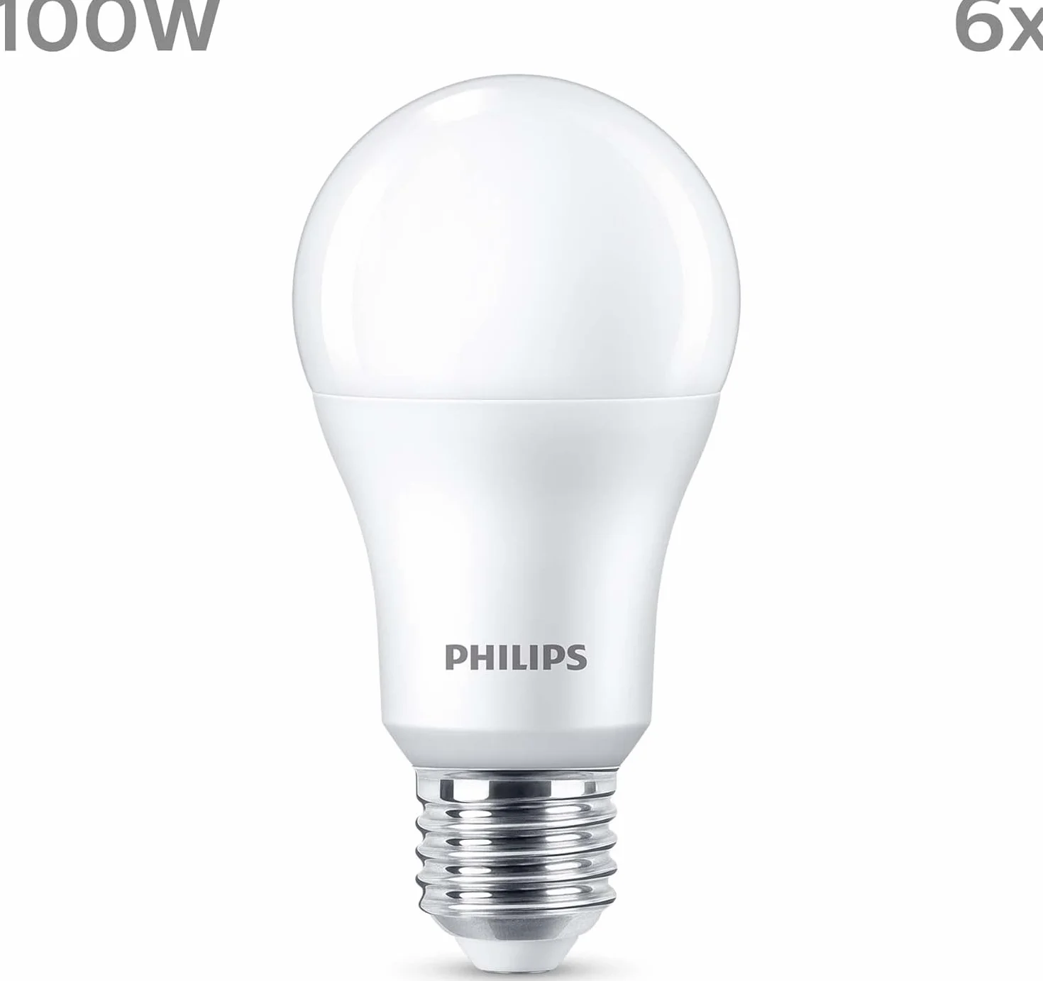Philips Ampoules LED E27 100W Blanc Chaud Pack 6