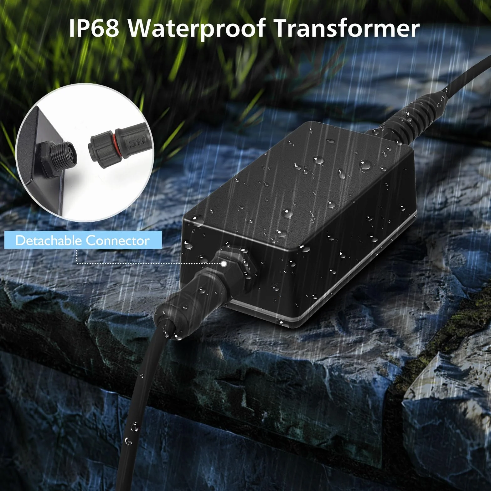 Eclairage Bassin de Jardin 6W SS316 RGB Lampe Submersible IP68 avec Contrôle APP Transformateur 12V Set 2