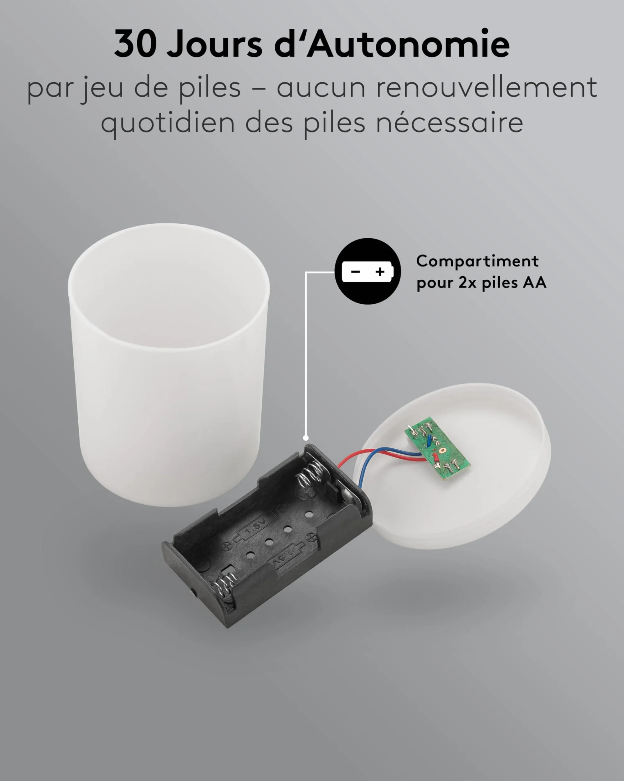 Lampe funéraire LED goobay extérieur blanc 2 piles AA 77771