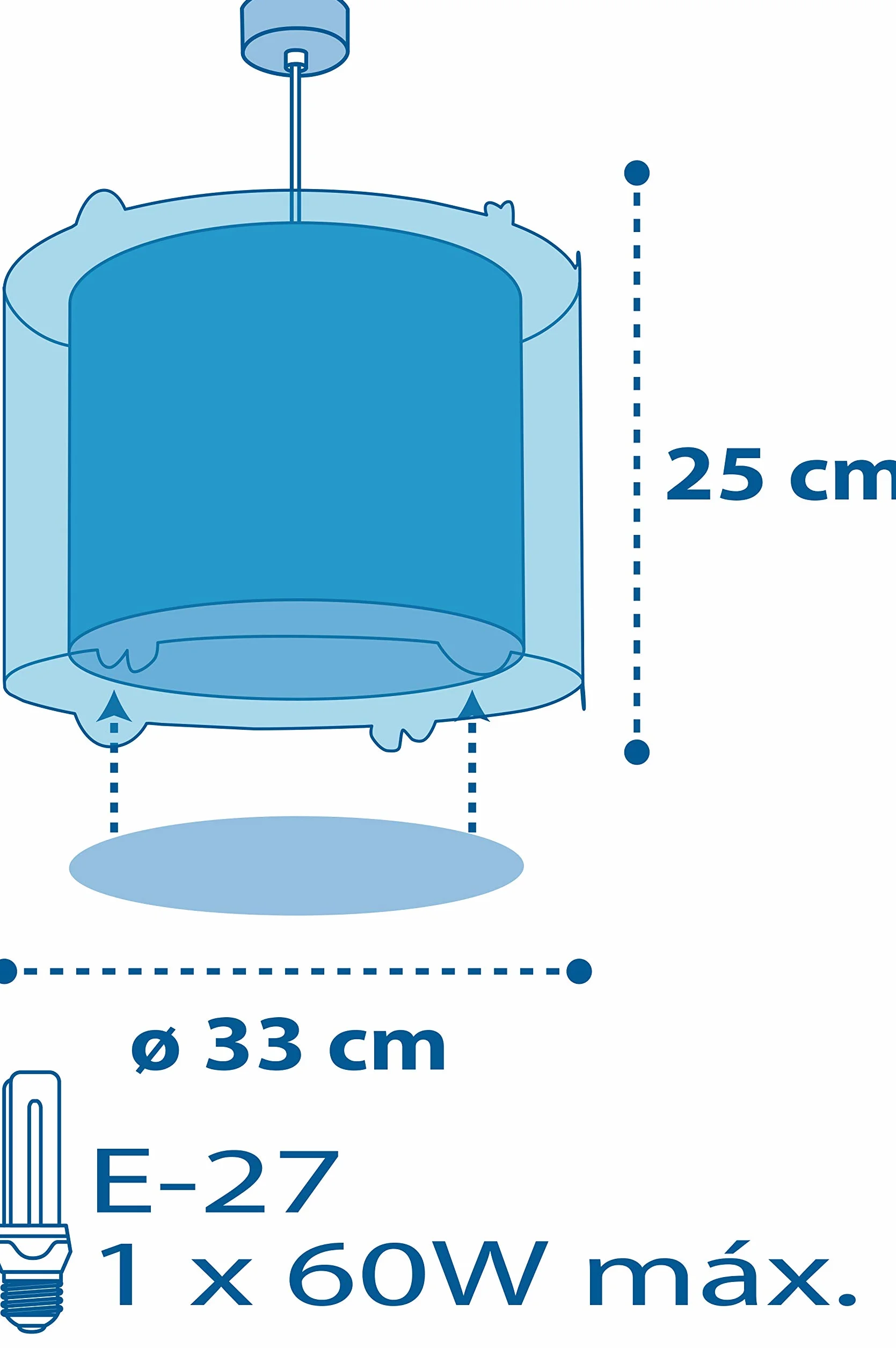 Dalber lampe suspension enfant Planets planètes système solaire Bleu