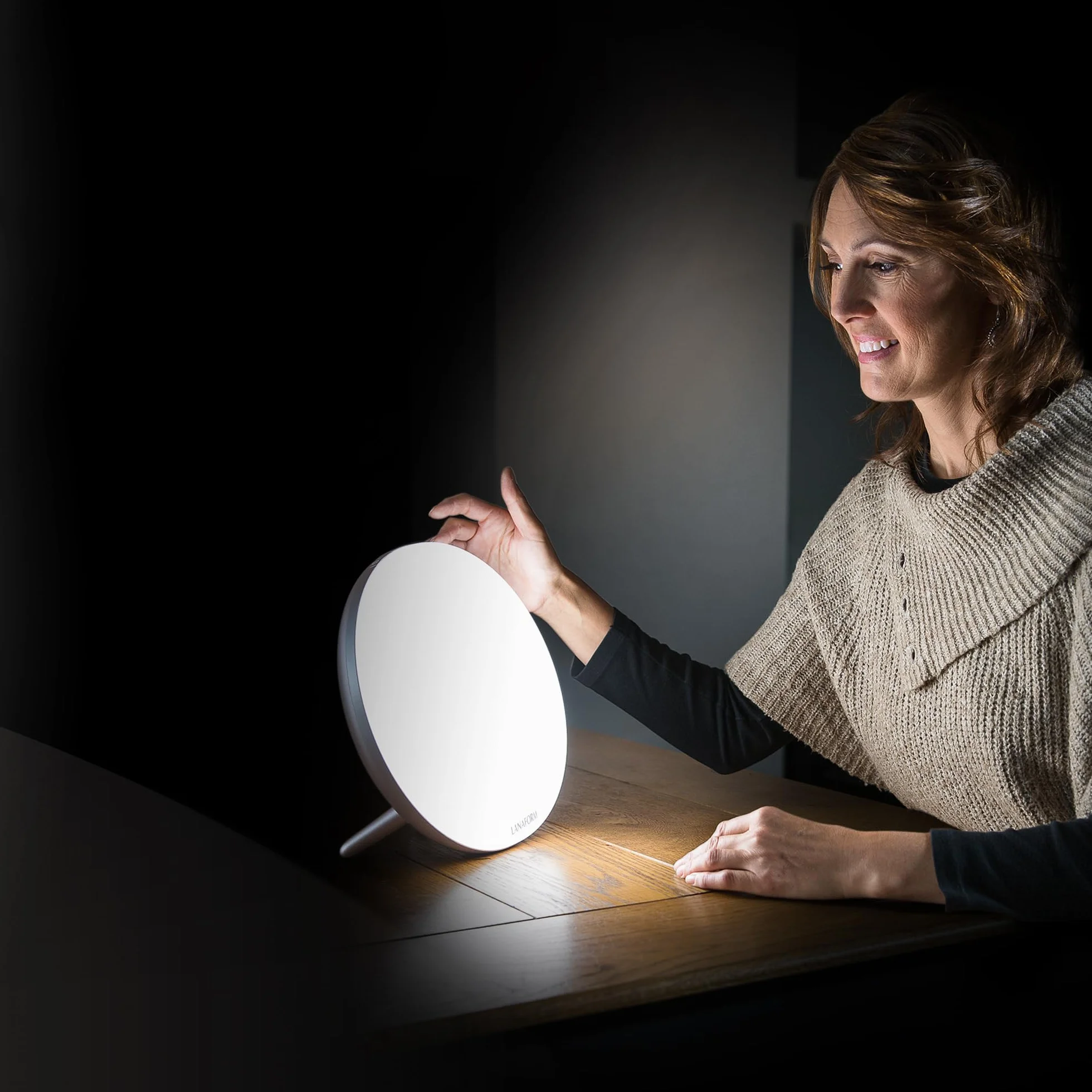 Lampe Luminothérapie LANAFORM Lumino LED Gold 10000 Lux Sans UV Réglable 5 Intensités