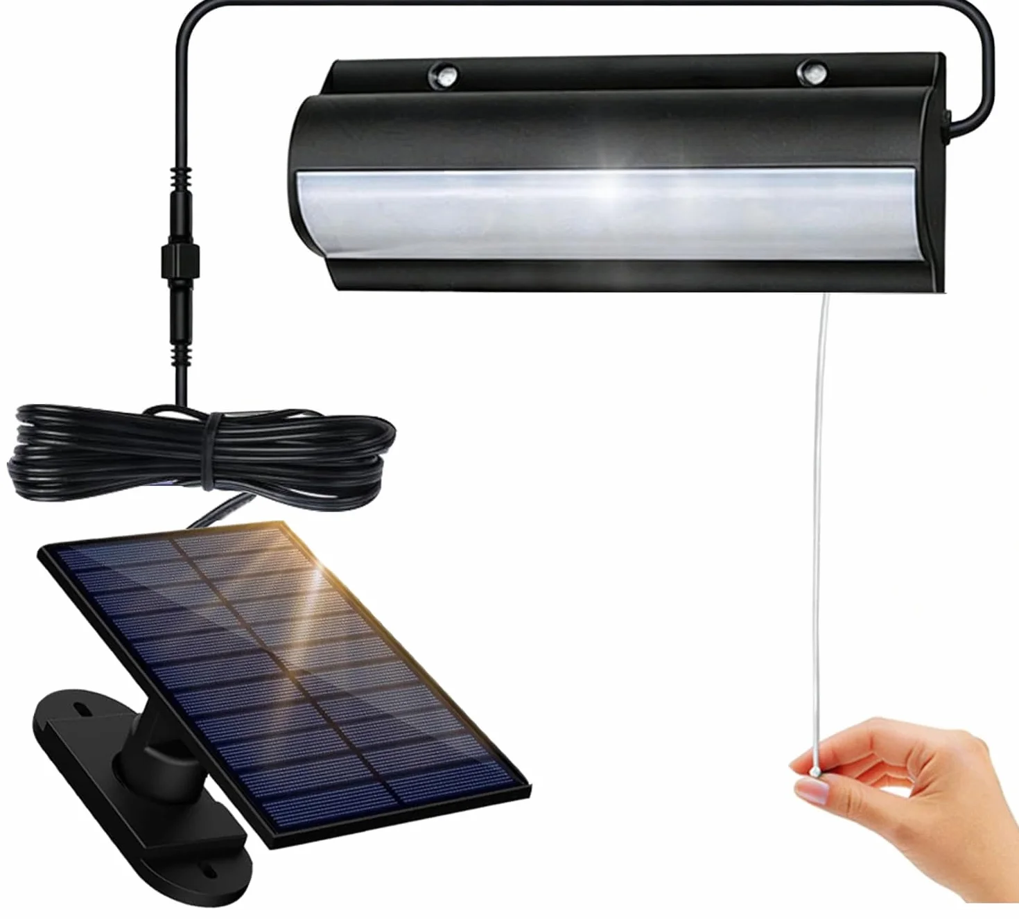 Lampe solaire HEEYoo suspendue étanche IP65 avec interrupteur à chaîne
