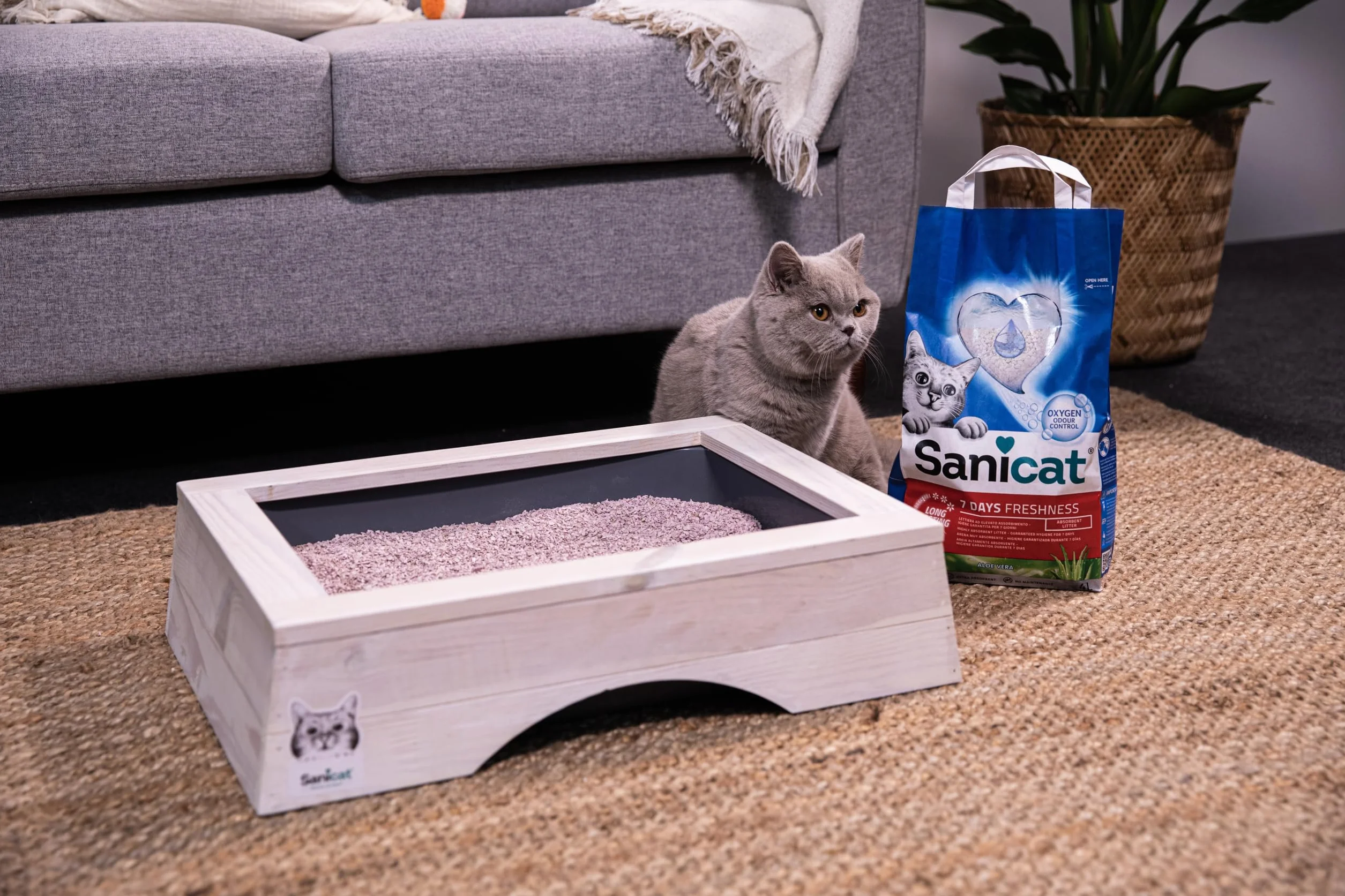 Sanicat Litière Classic parfum Aloe Vera 4 L Contrôle des odeurs 7 jours Absorption rapide