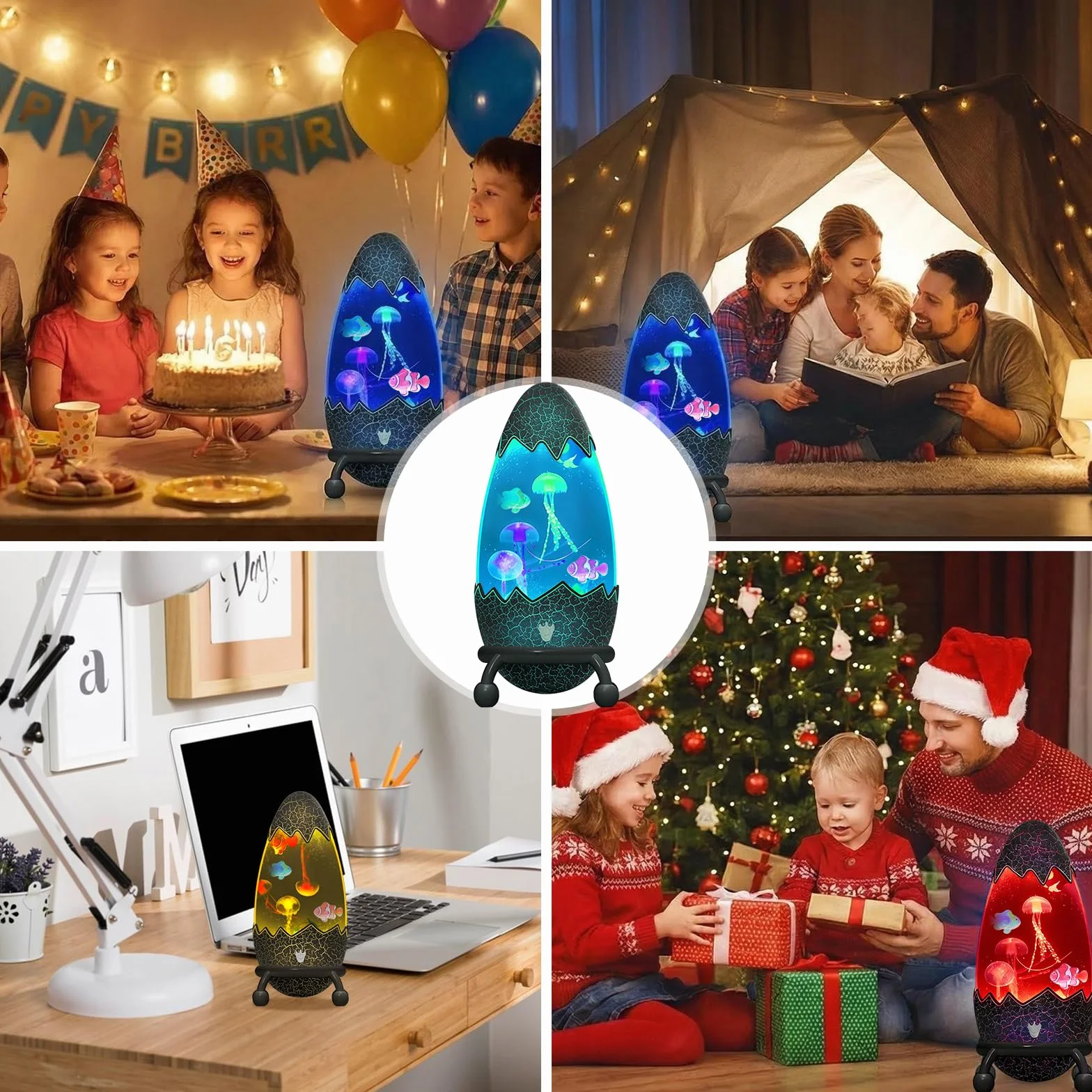 GuKKK Lampe à Lave à Méduses USB, 17 Changement de Couleur Lampe d'Ambiance Décoration Chambre