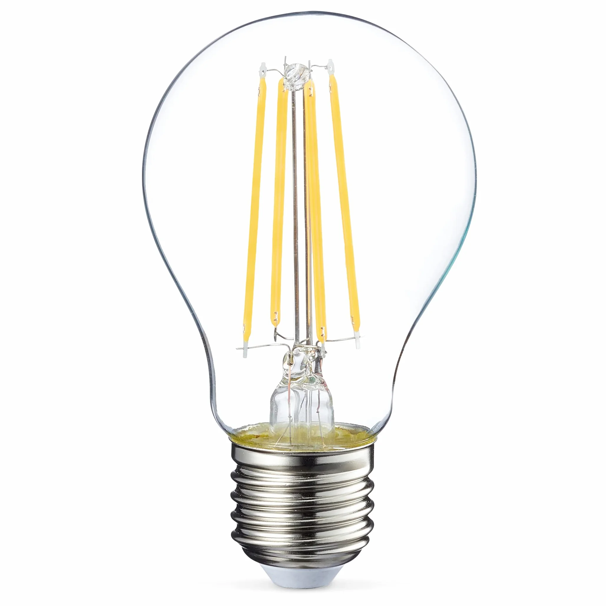 Amazon Basics Lot de 2 ampoules LED E27 7 W Filament transparent blanc chaud