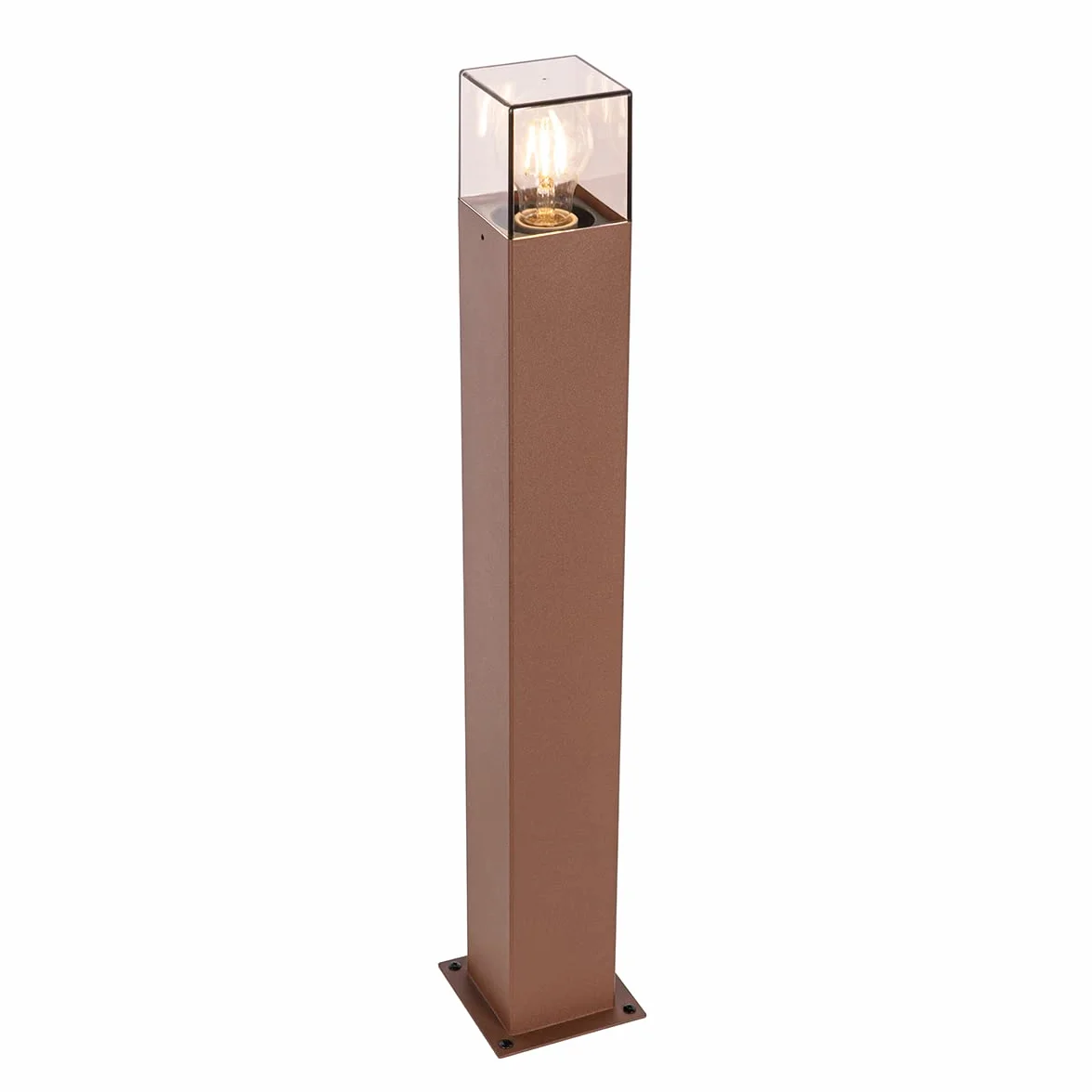 QAZQA Denmark LED Dimmable Lampe sur Pied Extérieur Variateur Inclus 1 Lumière Brun Rouille Rustique