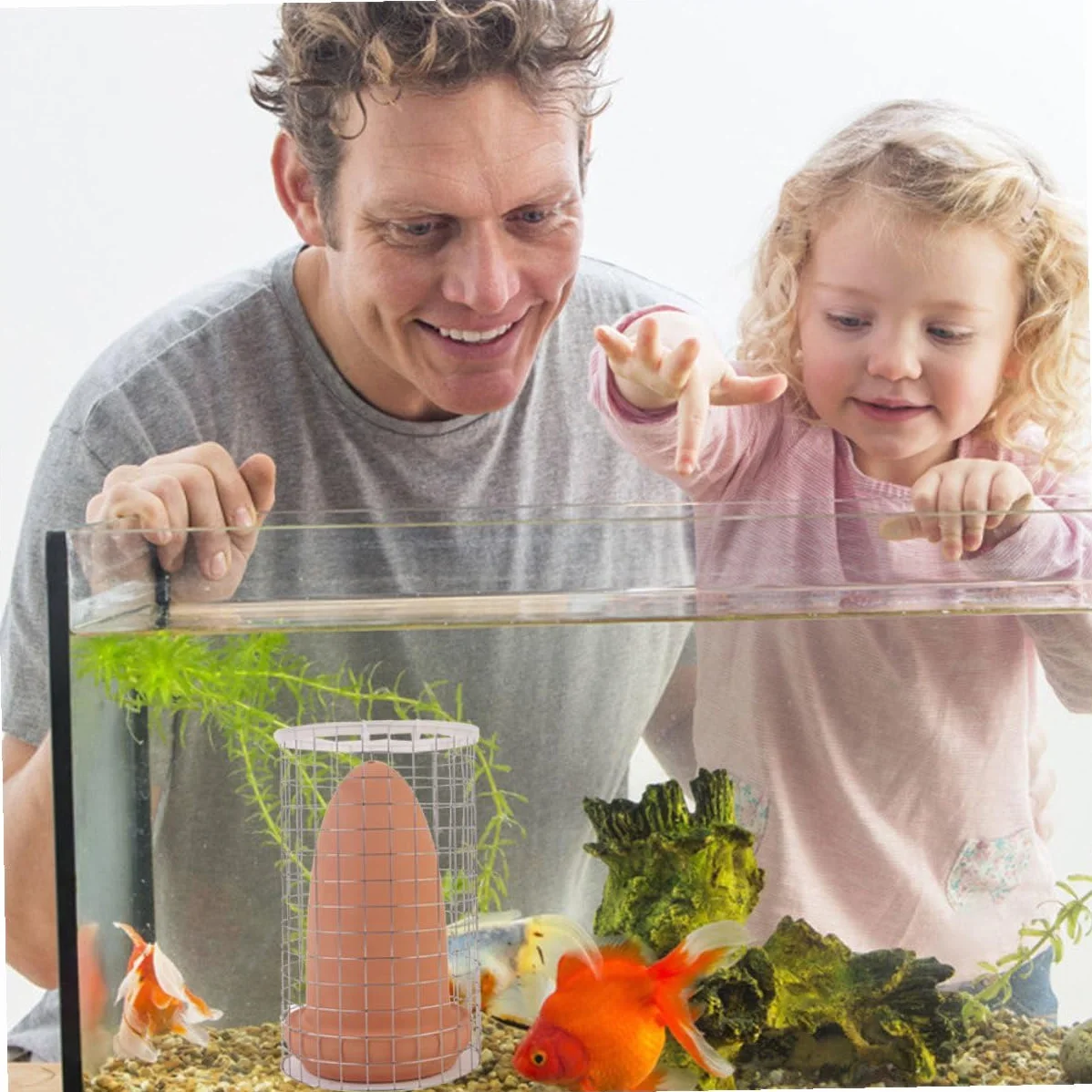 Cône de Reproduction en Argile Moyen, Seau d'Élevage pour Poissons Discus et Crevettes, Baril de Ponte avec Filet de Séparation, Ornement d'Aquarium pour Reproduction