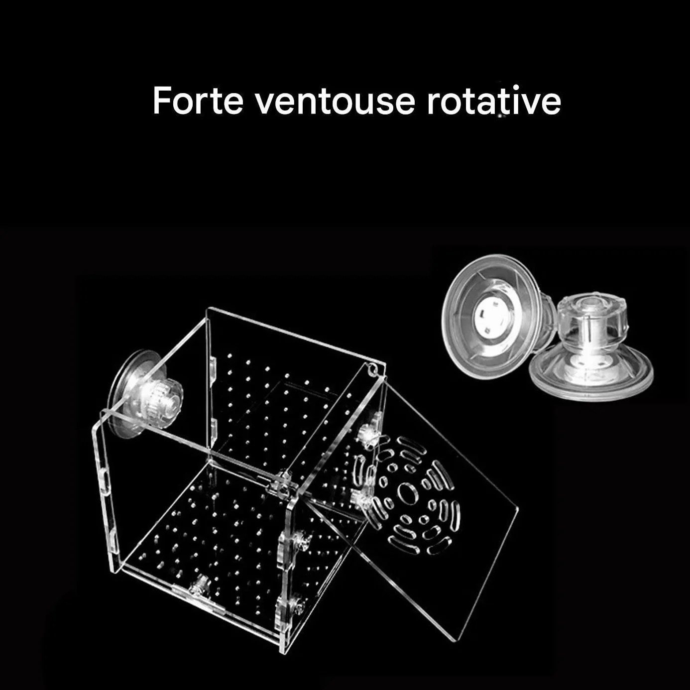 Bac de Reproduction pour Aquarium - Boîte de Reproduction pour Poissons avec Ventouses, Conteneur d'Élevage pour Œufs Nauplies Guppys Poissons Anges