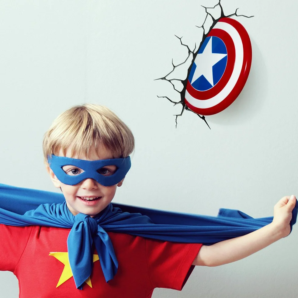 3D Light FX Applique Murale Captain America Bouclier Marvel Décoration