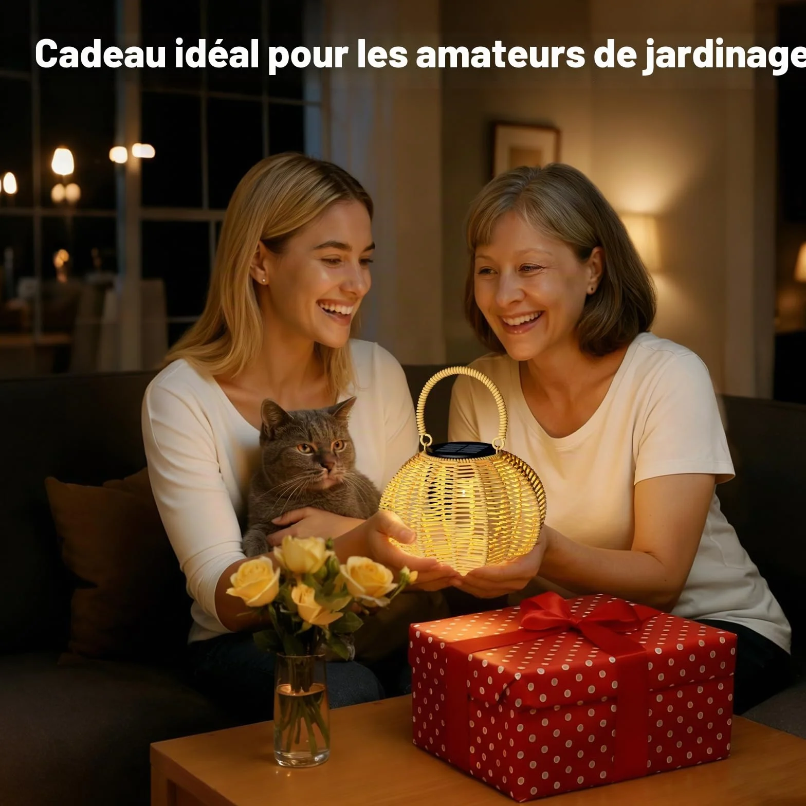 Lampe Solaire Exterieur IP65 Étanche 2 Lanterne Suspension Jardin Balcon Terrasse