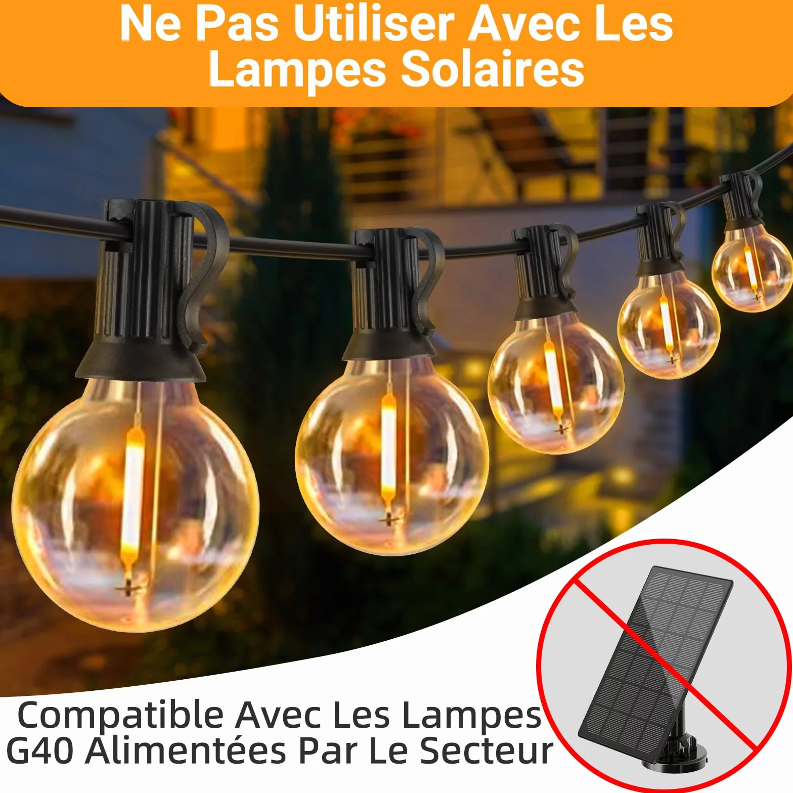 Ampoules LED G40 E12 1W 1W=7W Blanc Chaud 2700K 230V 100LM IP54 Étanche Non Dimmable Lot de 25