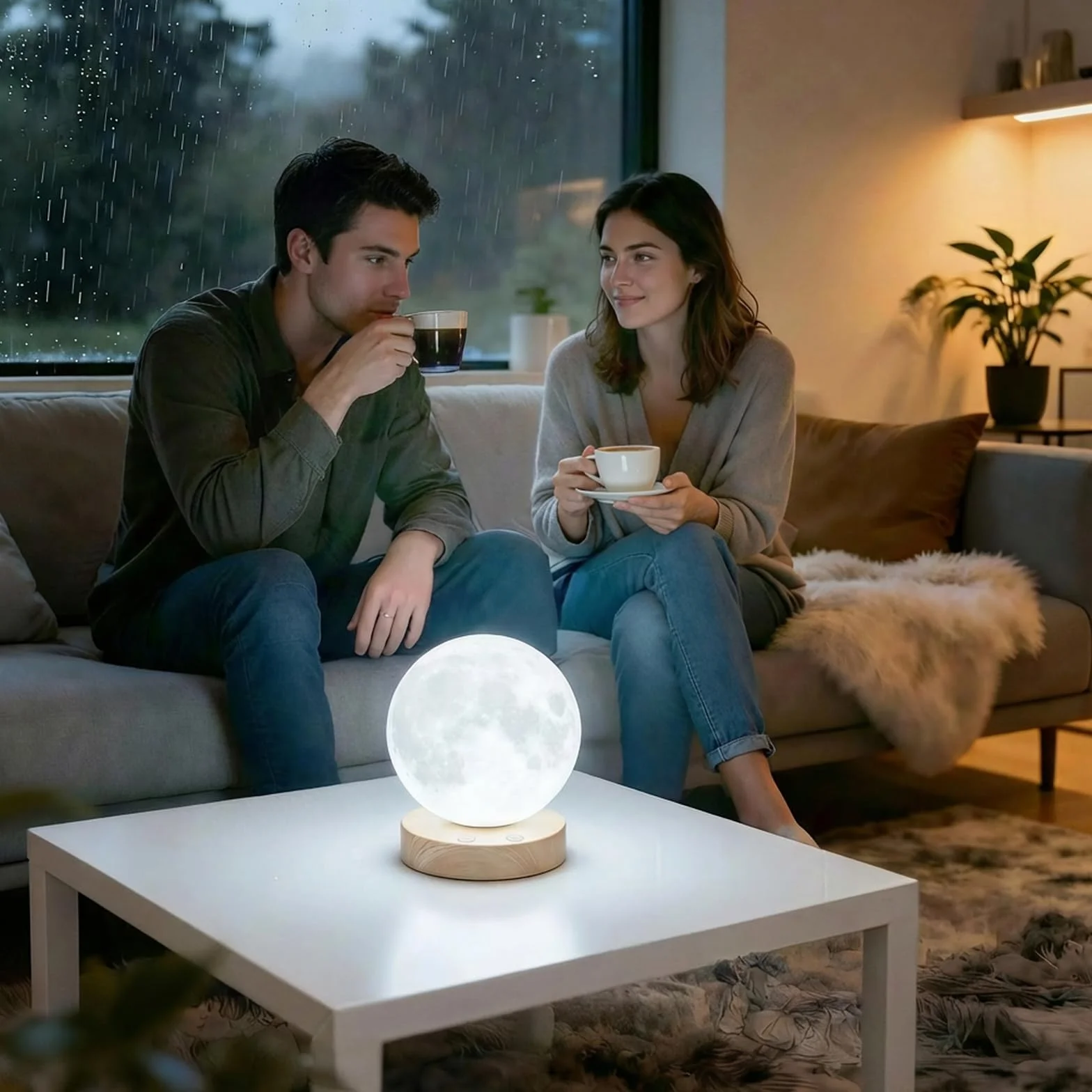 Lampe de luminothérapie 10.000 Lux, simulation lumière du jour, télécommande, 3 températures de couleur, LED sans scintillement ni UV