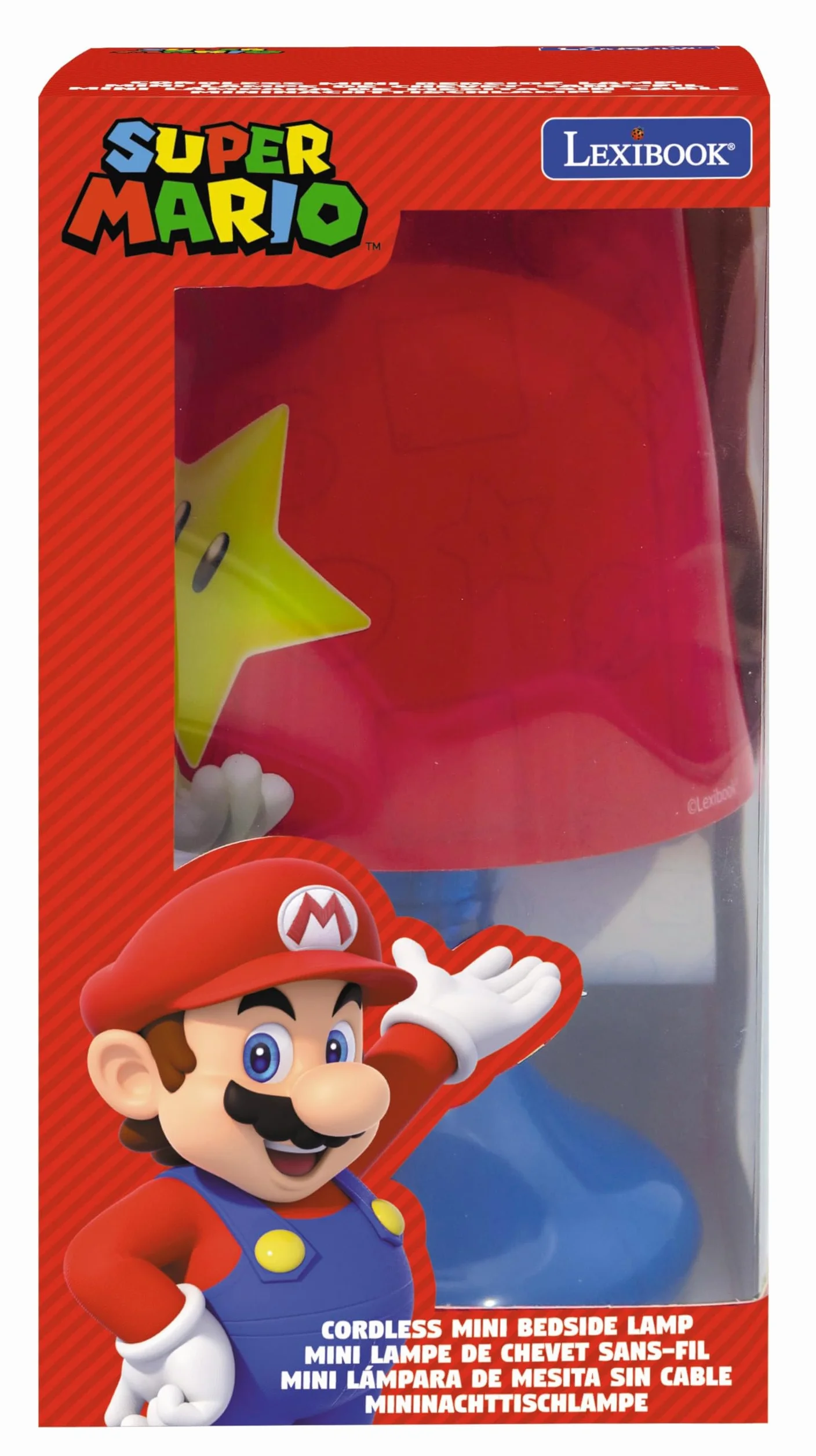 Lexibook Mini Lampe de chevet veilleuse sans fil Nintendo Rouge MLT10NILXB
