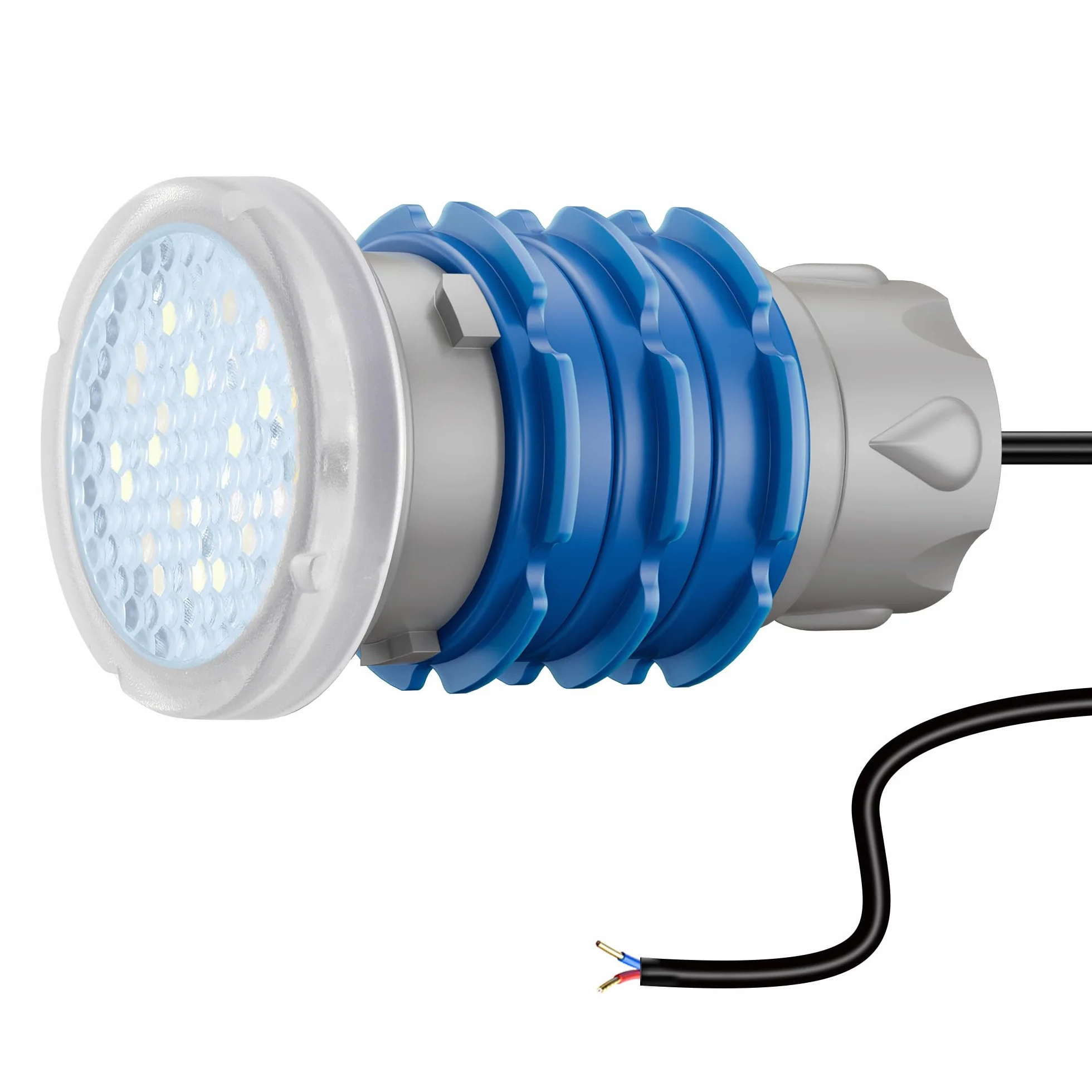 Mini Projecteur Piscine Vissable 1,5" 6W LED 6000K 600lm IP68 Lampe Piscine 12V AC/DC