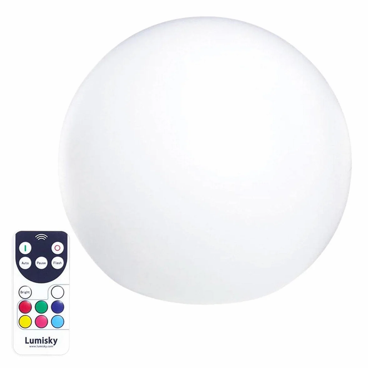 BOBBY Boule lumineuse LED sans fil flottante ∅40cm multicolore dimmable avec télécommande et socle à induction