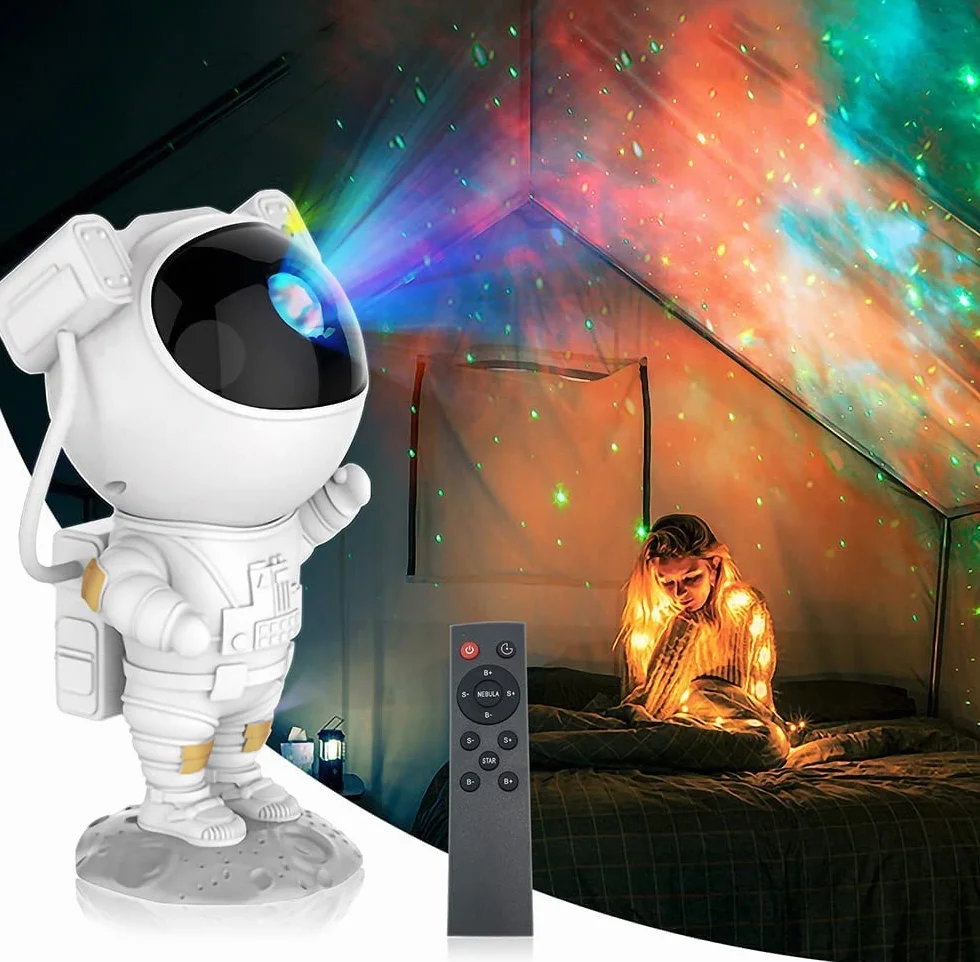 SFOUR Proiettore a LED effetto cielo stellato Astronauta lampada notturna per bambini adulti feste casa (WHITE)
