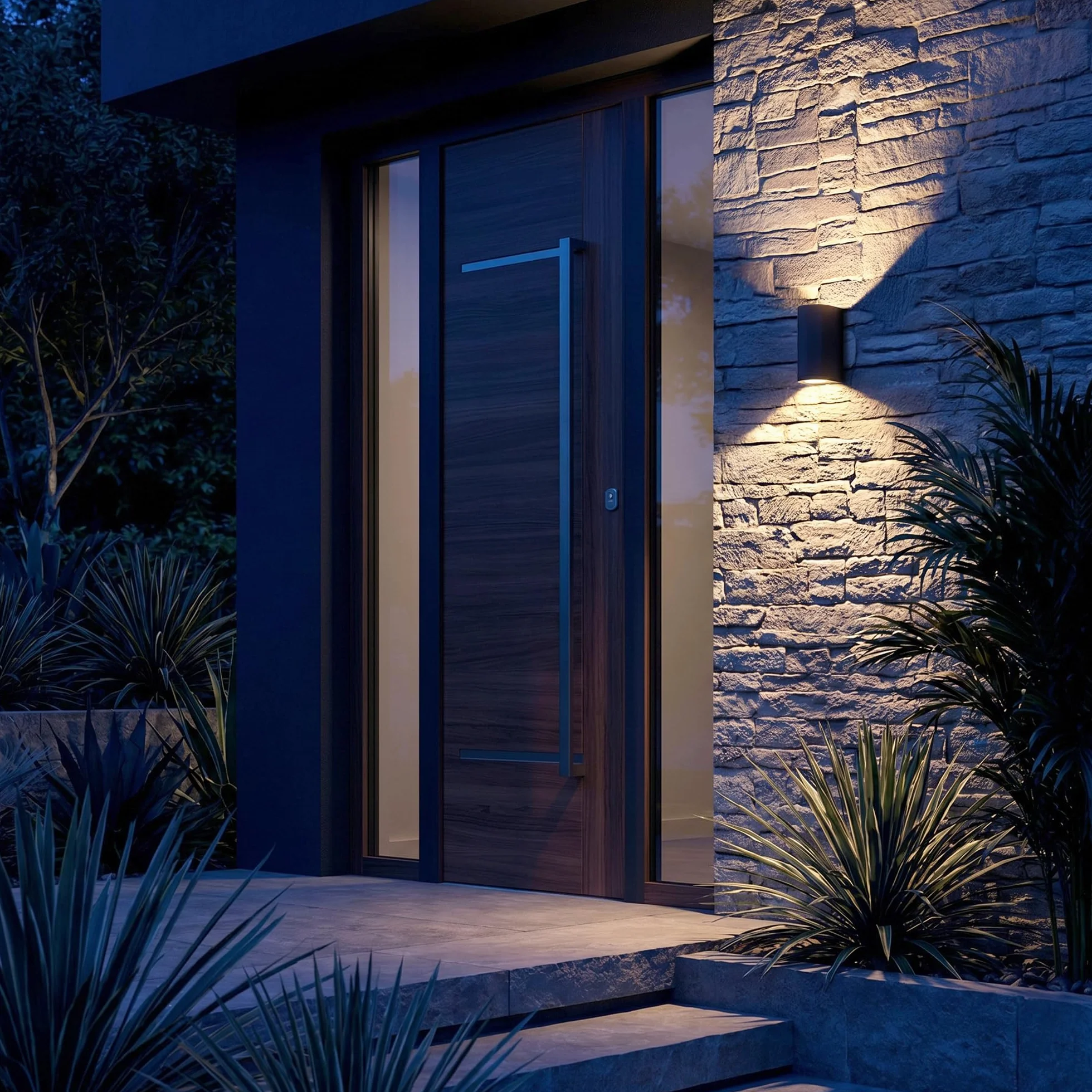 B.K.Licht applique murale LED extérieur intérieur GU10 2x5W 400lm IP44 noir