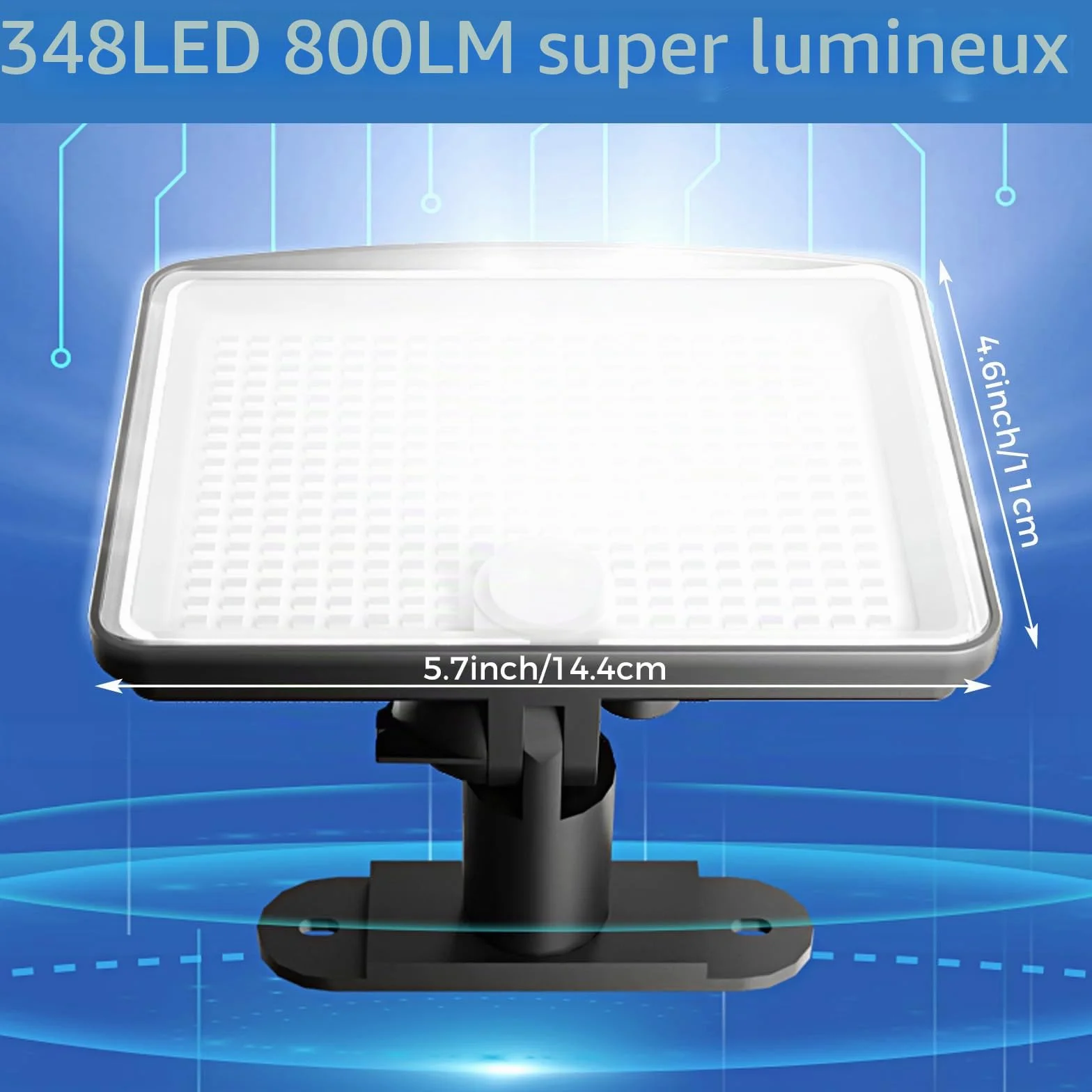 Peasur Lampe Solaire Extérieur Détecteur de Mouvement 348LED 3 Modes IP65 Étanche avec Câble 5M