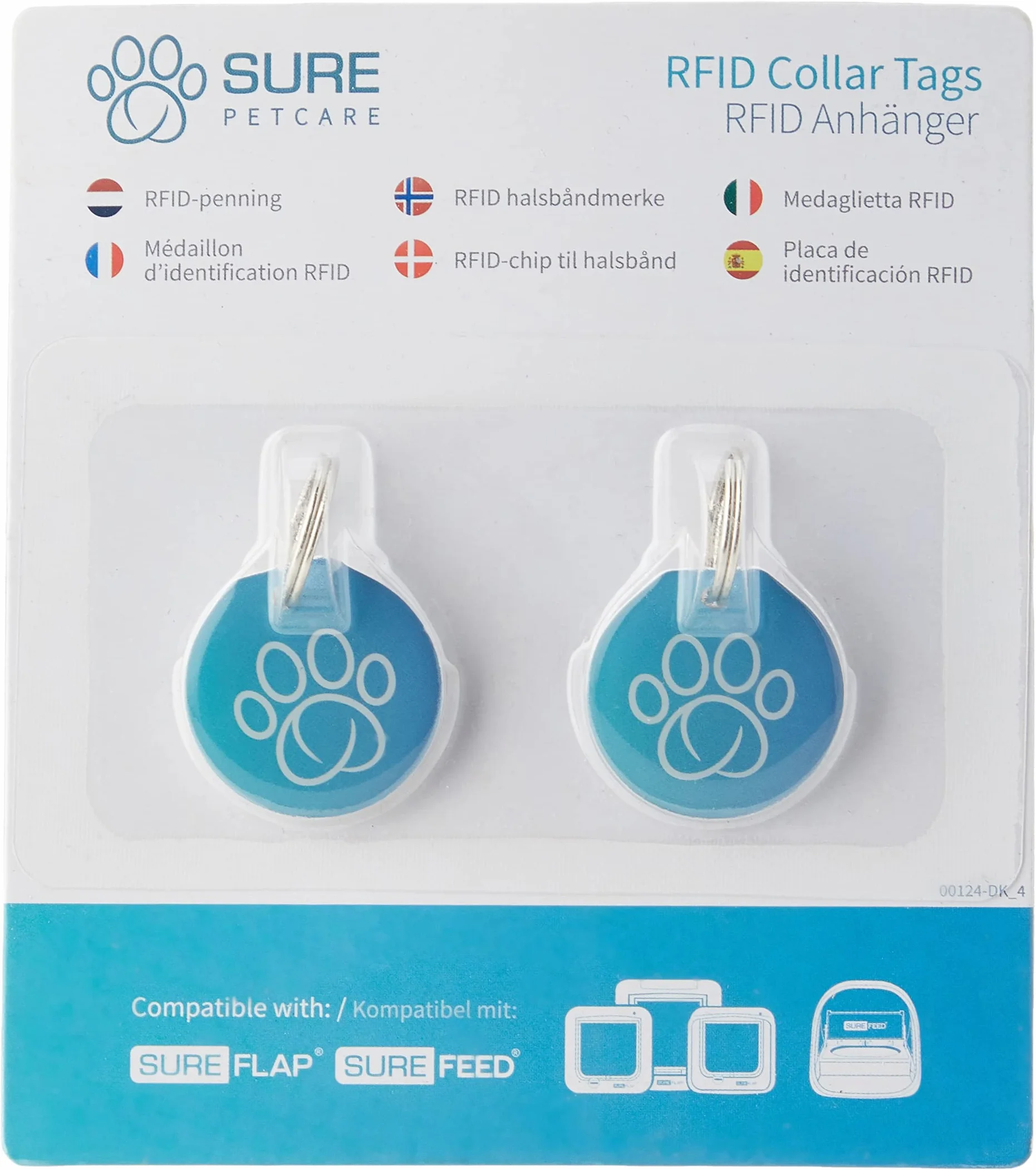Sure PetCare Médaillons d'identification par radiofréquence compatibles chatières distributeurs nourriture lot de 2