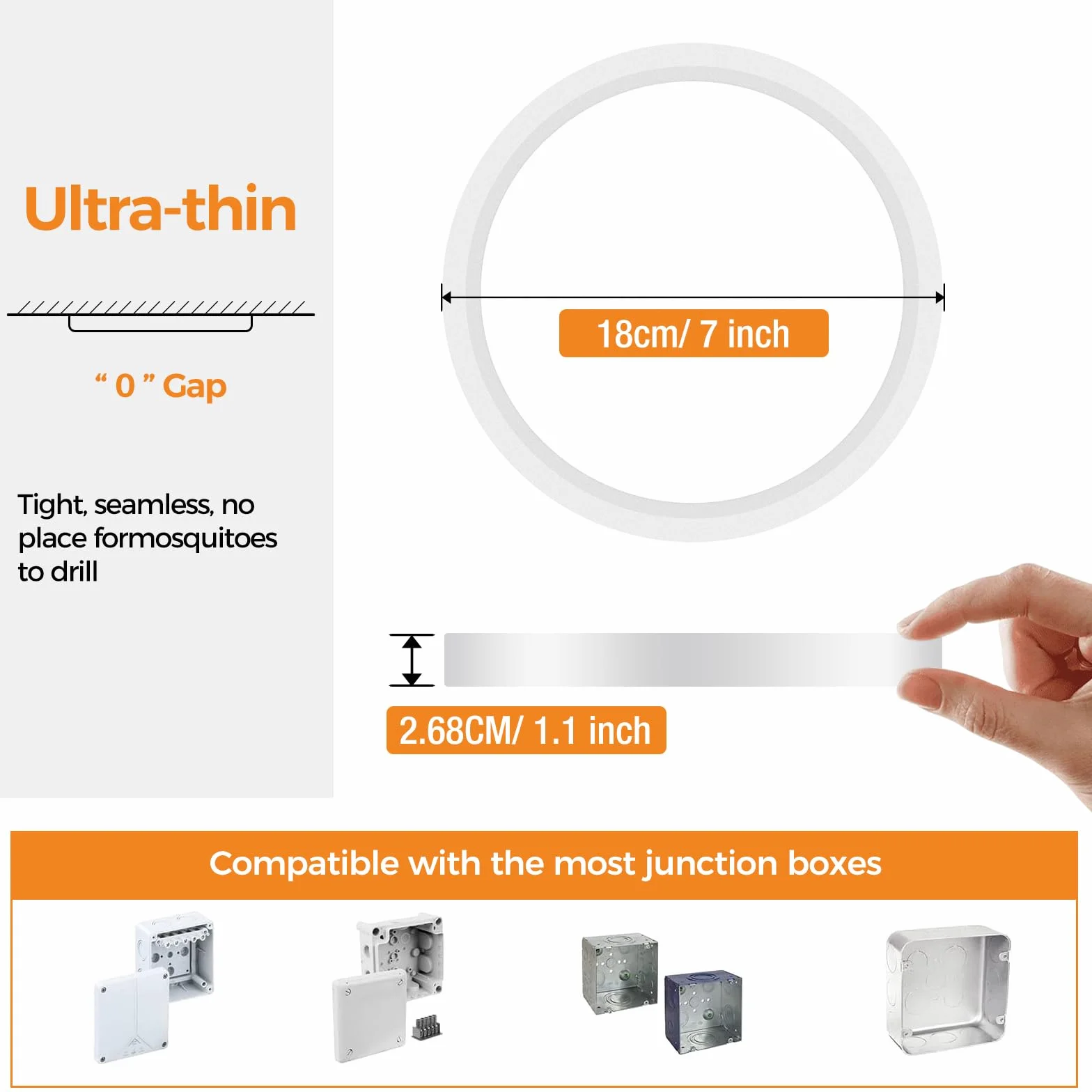Plafonnier LED 3 Couleurs 3000K 4000K 6500K 15W 1500LM IP44 Etanche Moderne Rond
